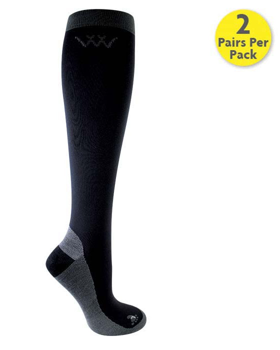 Black Woof Wear Competition Riding Socks - Compression, Bamboo - Equestrian Apparel