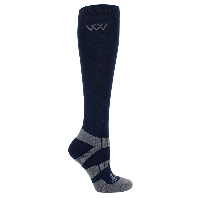 Woof Wear Winter Riding Sock - Navy & Grey Wool Blend | Equestrian Legwear