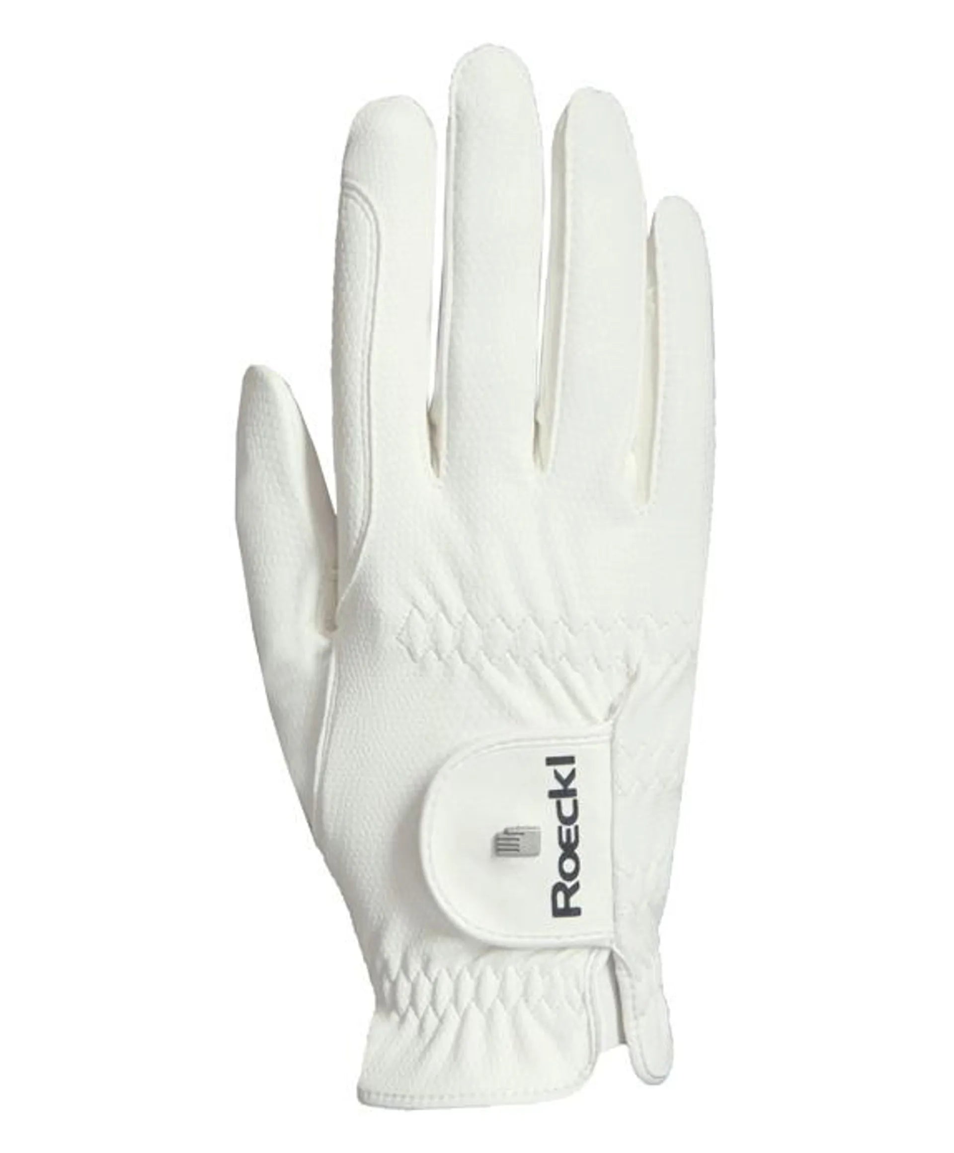 Roeckl ROECK-GRIP PRO White Riding Gloves: Grip, Touchscreen Compatible, Equestrian Gear