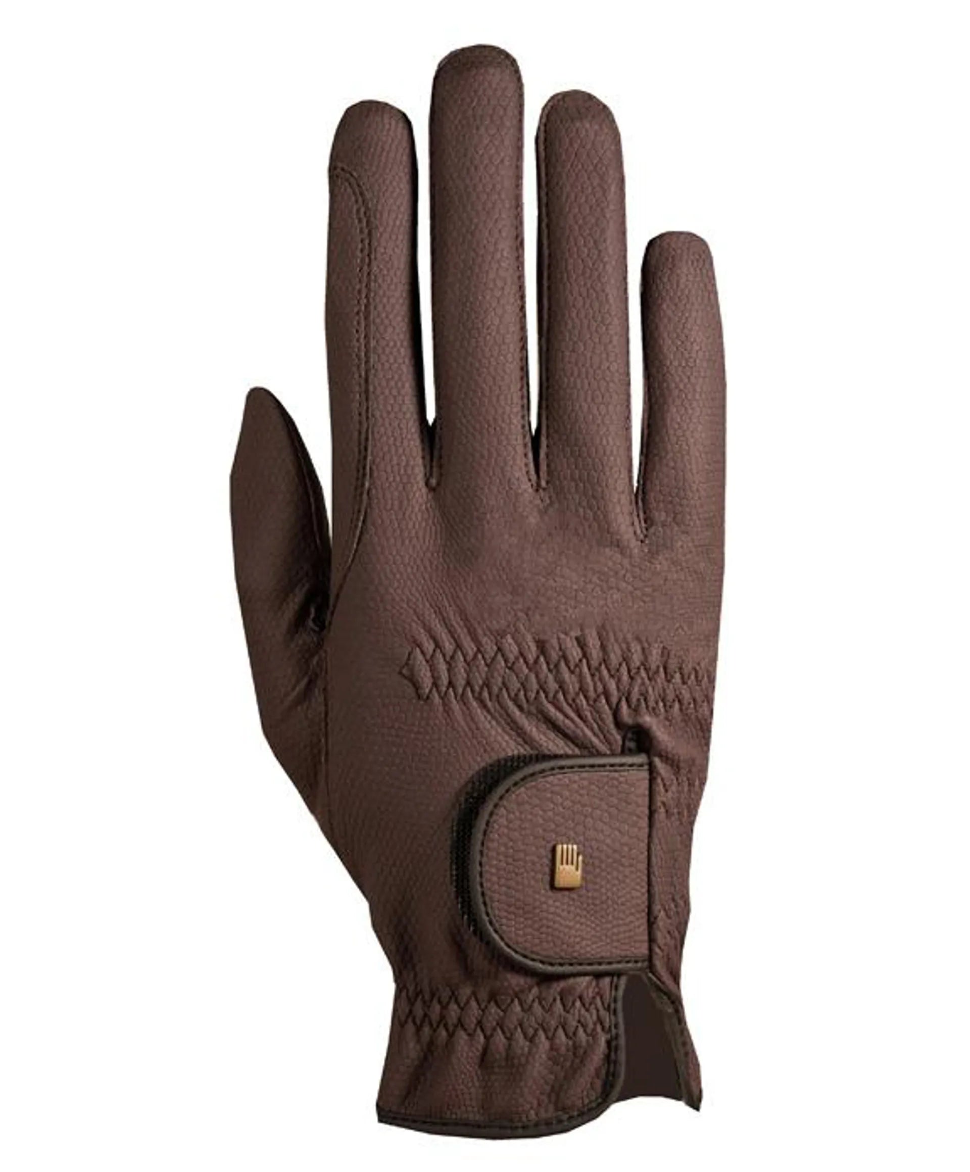 Roeckl Roeck-Grip Riding Glove - Mocha Leather Equestrian Glove for Horse Riding
