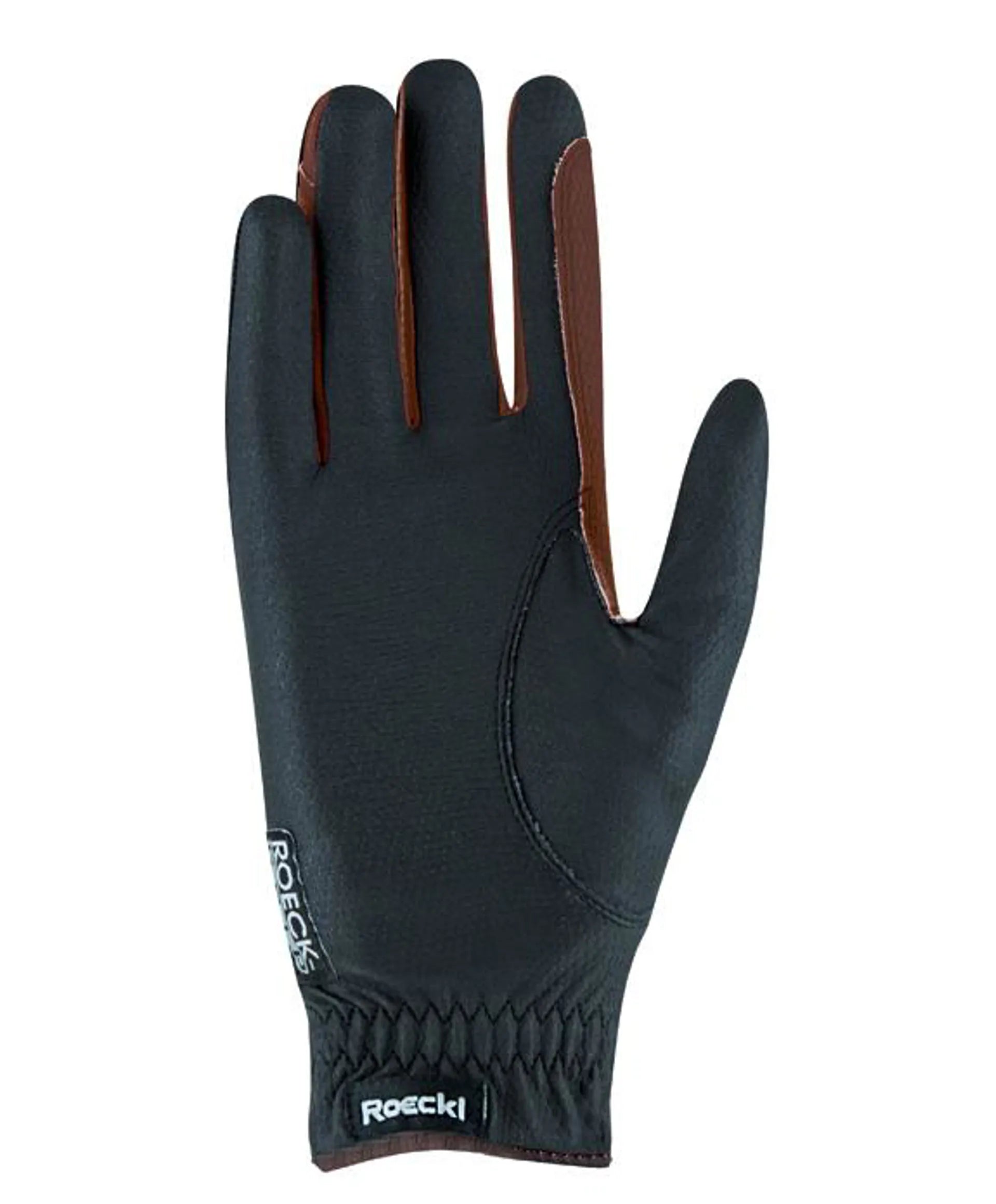 ROECKL MALTA Riding Gloves - Black and Mocha Equestrian Glove for Superior Grip and Comfort