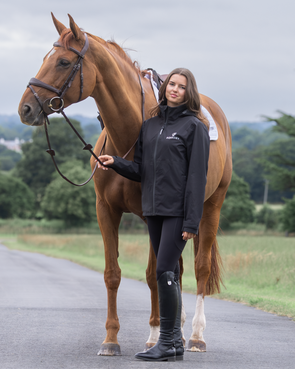 EQUIDRY Nimbus Waterproof Pack Away Jacket Women's Black