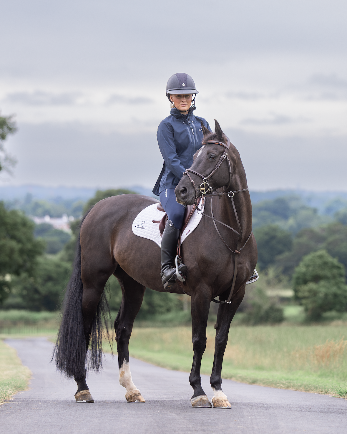 EQUIDRY Varsha Waterproof Riding Jacket Women's Navy