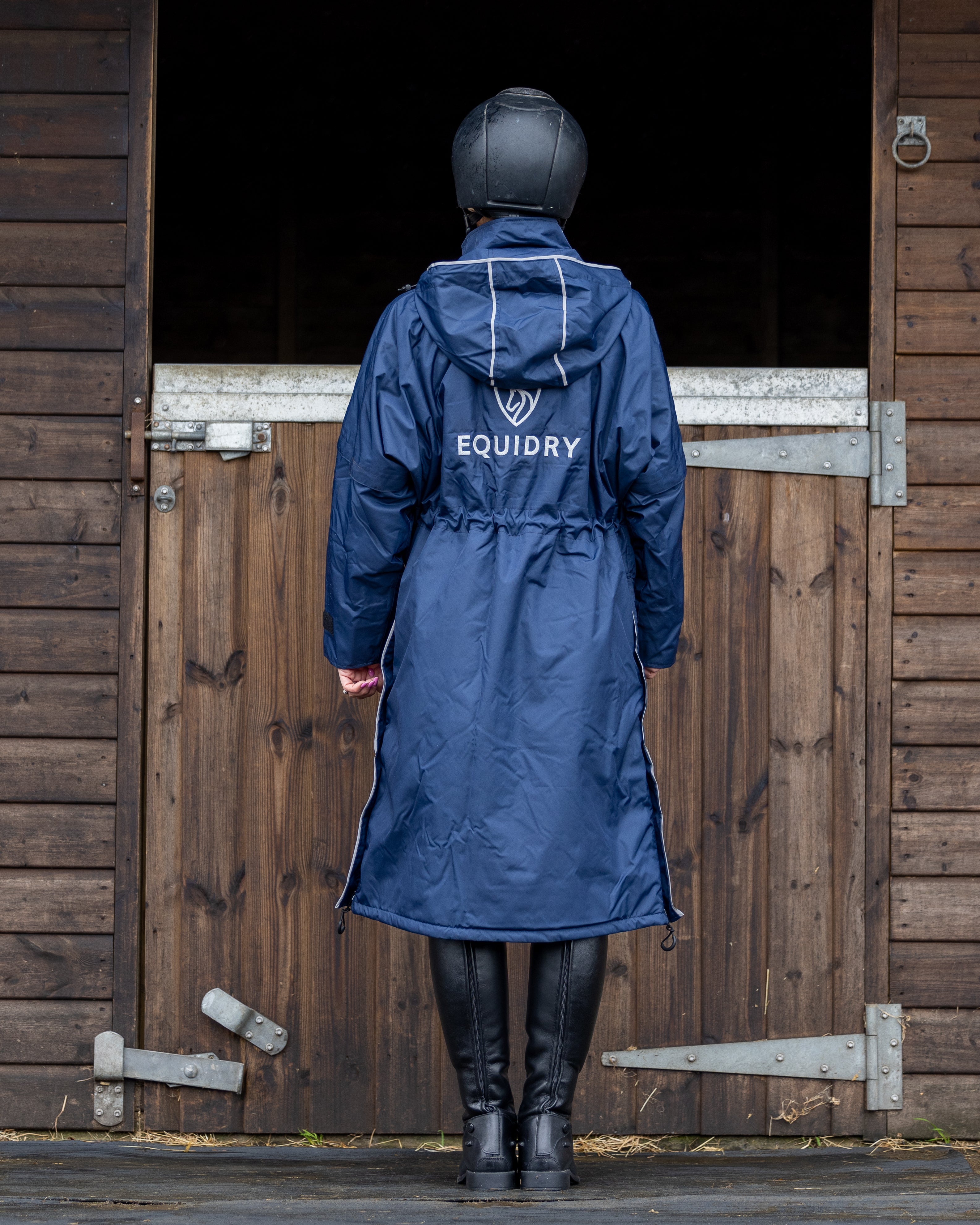 EQUIDRY Evolution Women's Fleece Reflective Navy Coat: Horse Riding Apparel