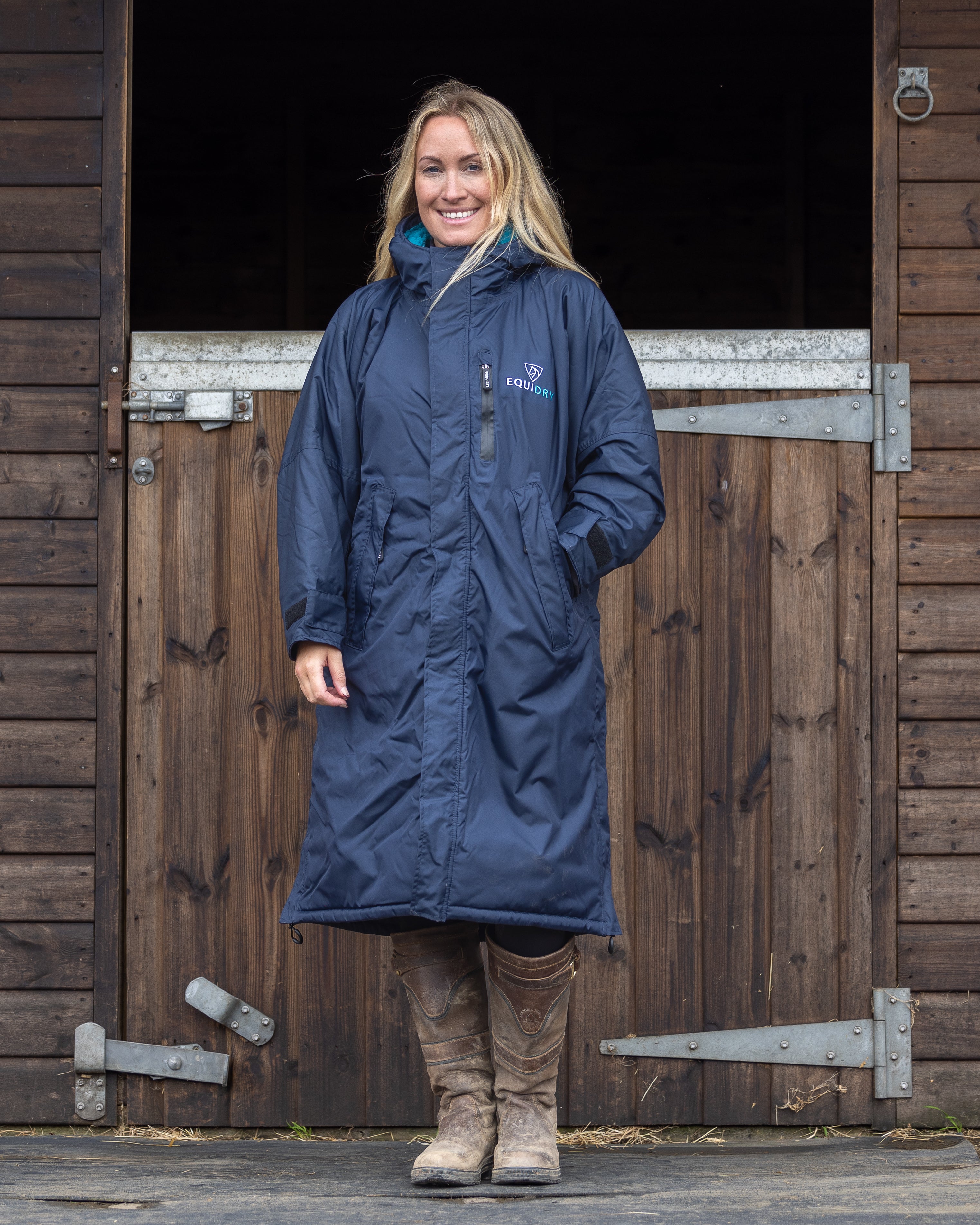 EQUIDRY Evolution Women's Thick Fleece Navy/Turquoise