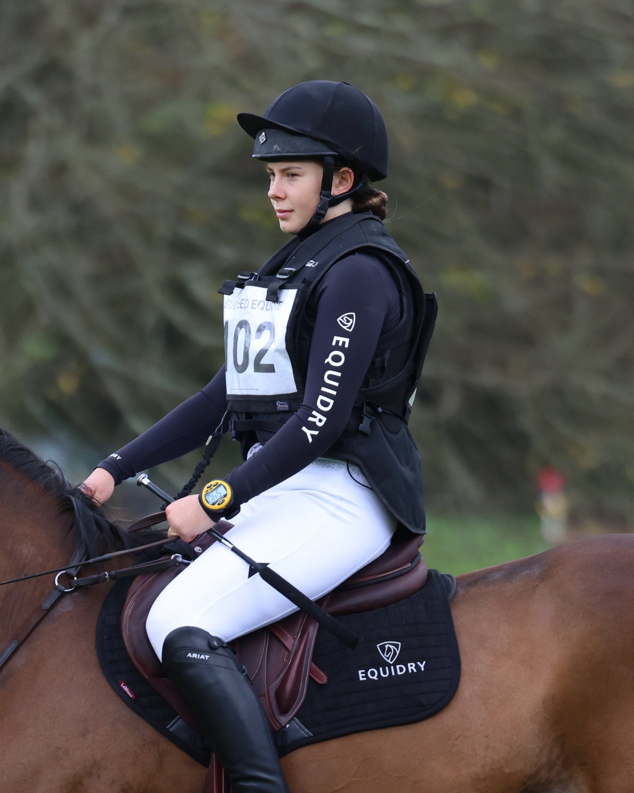 EQUIDRY Women's Water Repellent Base Layer Black/White