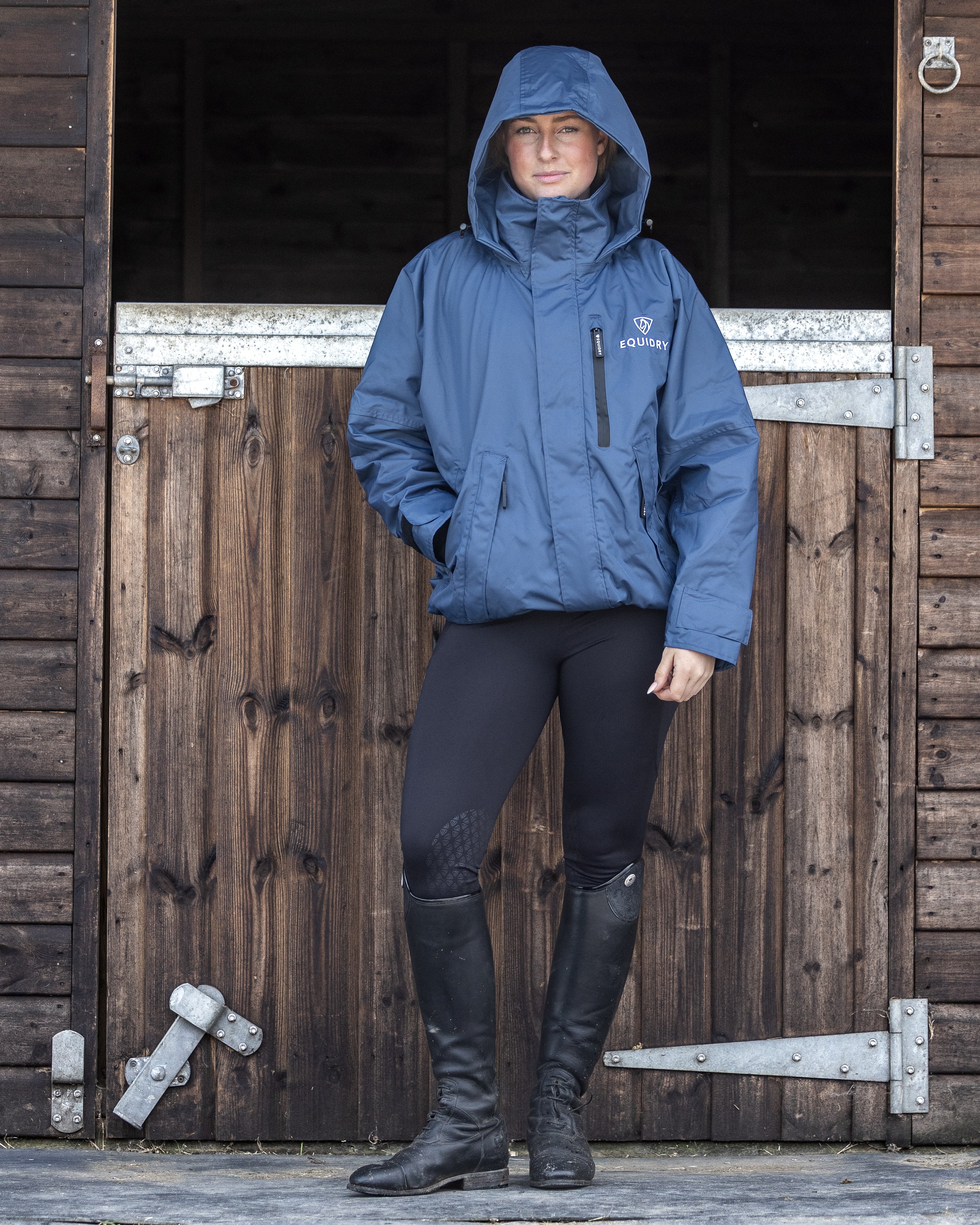 EQUIDRY Shortie Mac Women's Mesh Lining Steel Blue