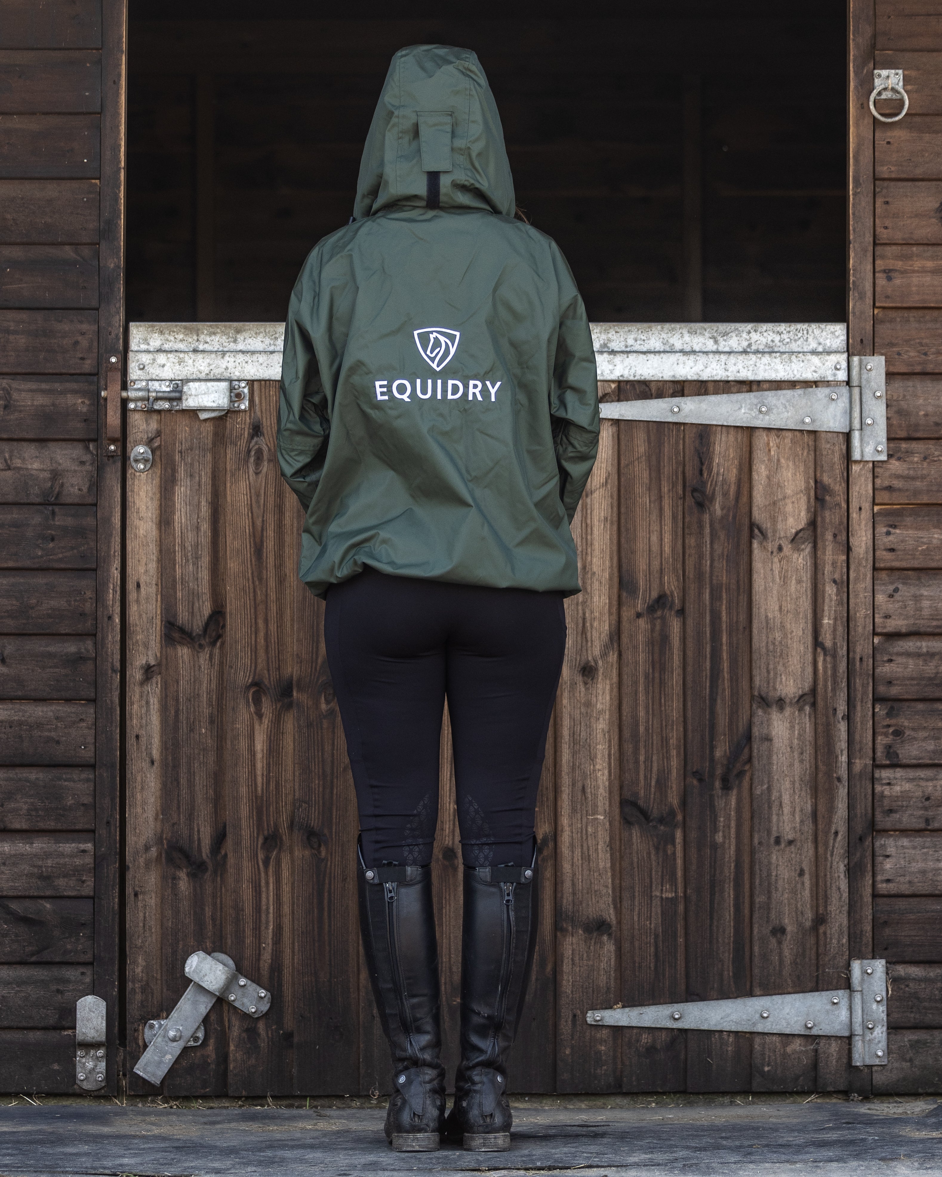 EQUIDRY Shortie Mac Women's Mesh Lining Black Forest Green