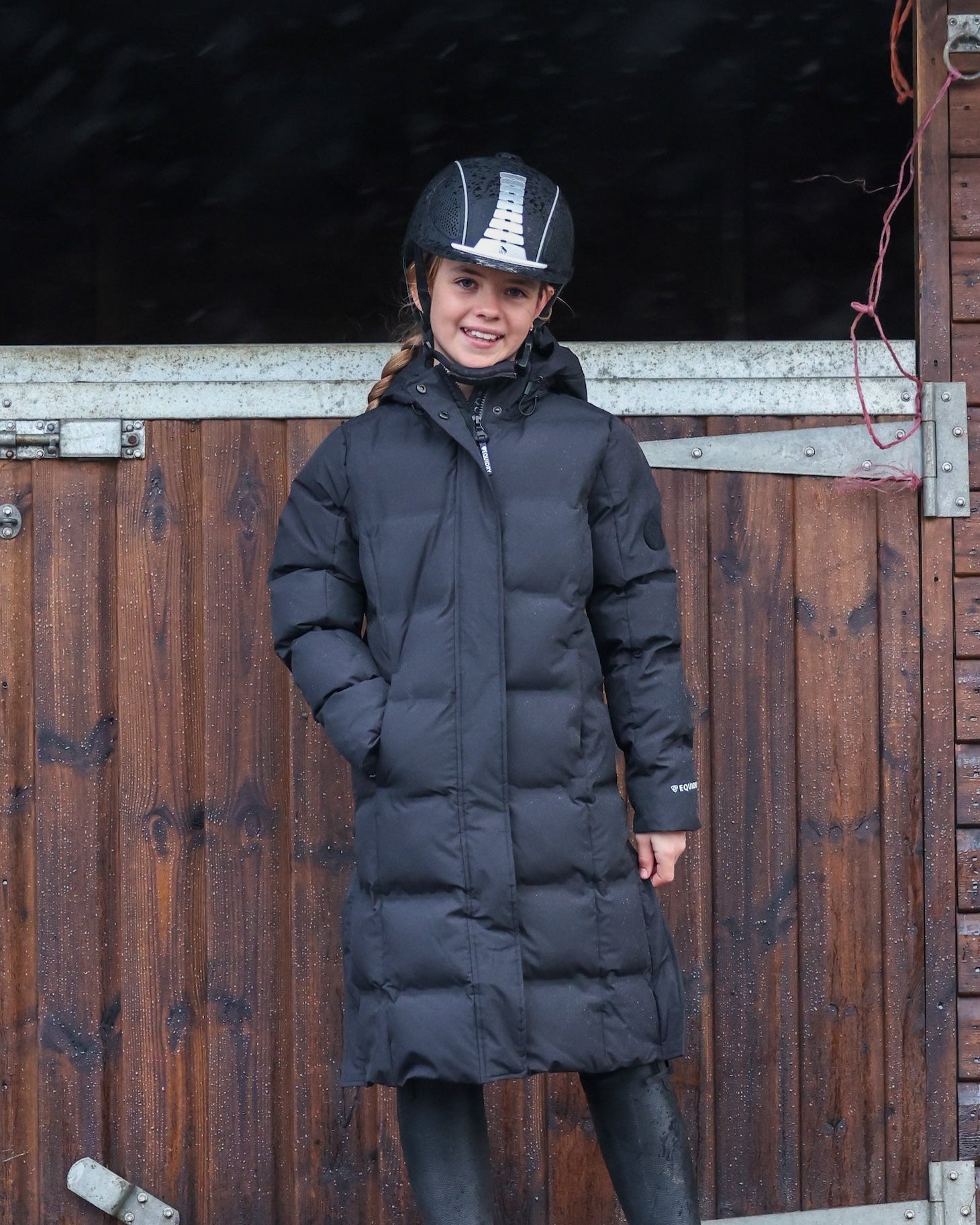 Girl in Black EQUIDRY Thora Waterproof Riding Puffer Jacket - Equestrian Fashion