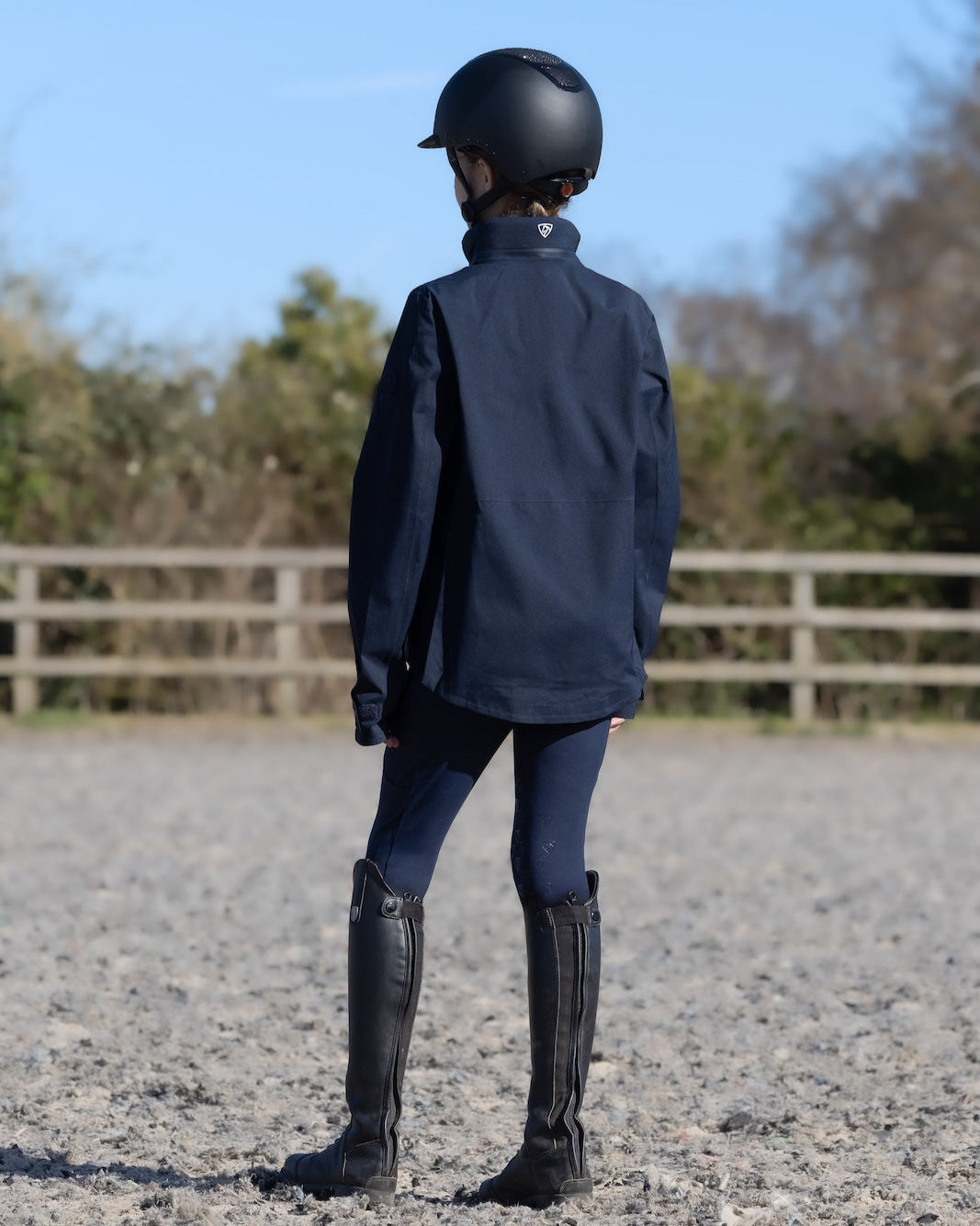 Equidry Girl's Varsha Navy Equestrian Jacket for Young Riders - Waterproof & Breathable Riding Apparel