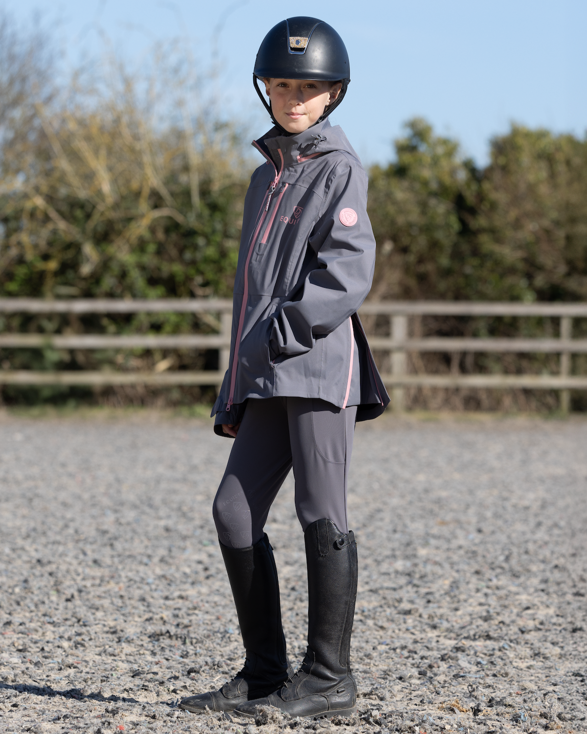 EQUIDRY Varsha Waterproof Riding Jacket Girl's Grey