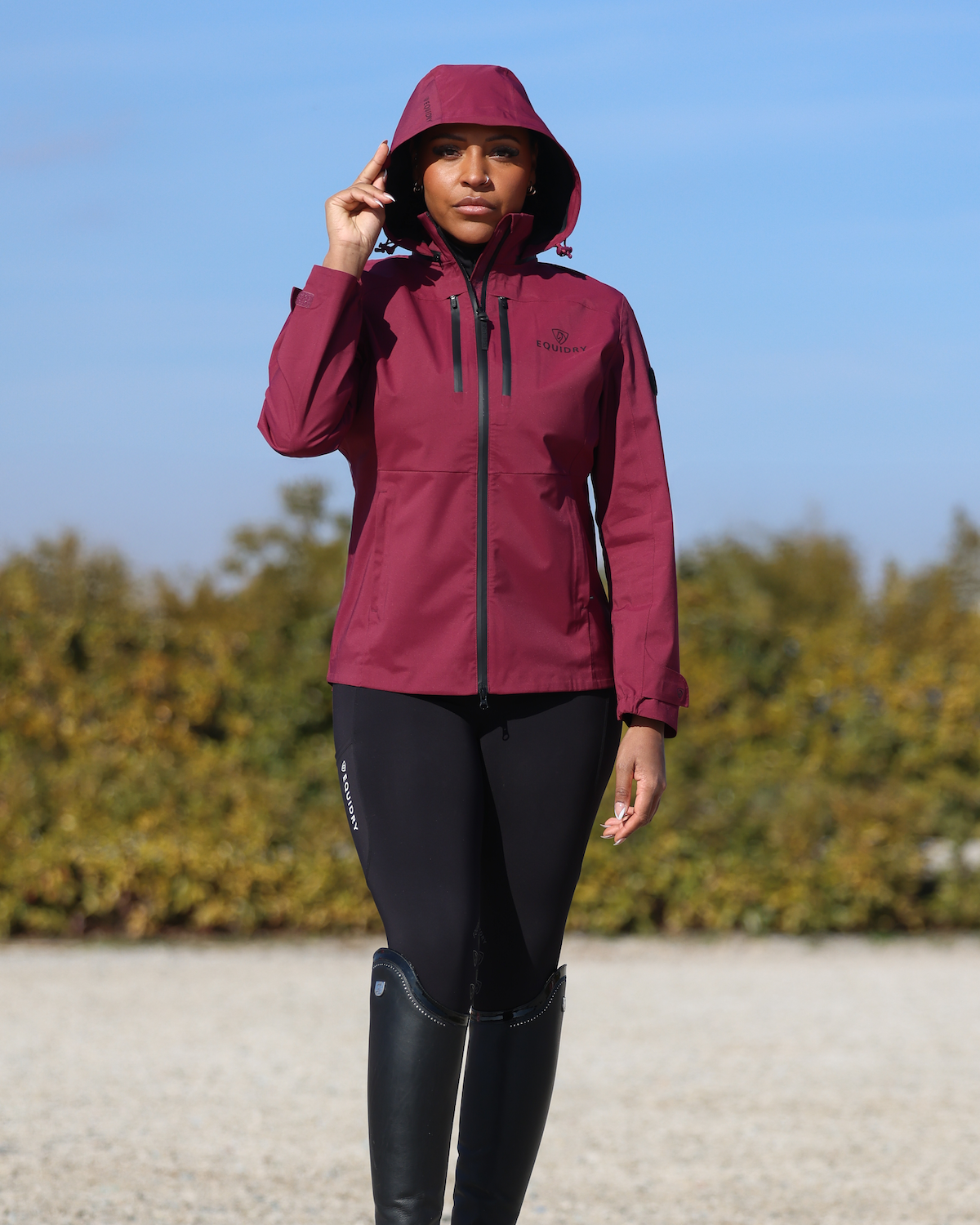 EQUIDRY Varsha Waterproof Riding Jacket Women's Plum