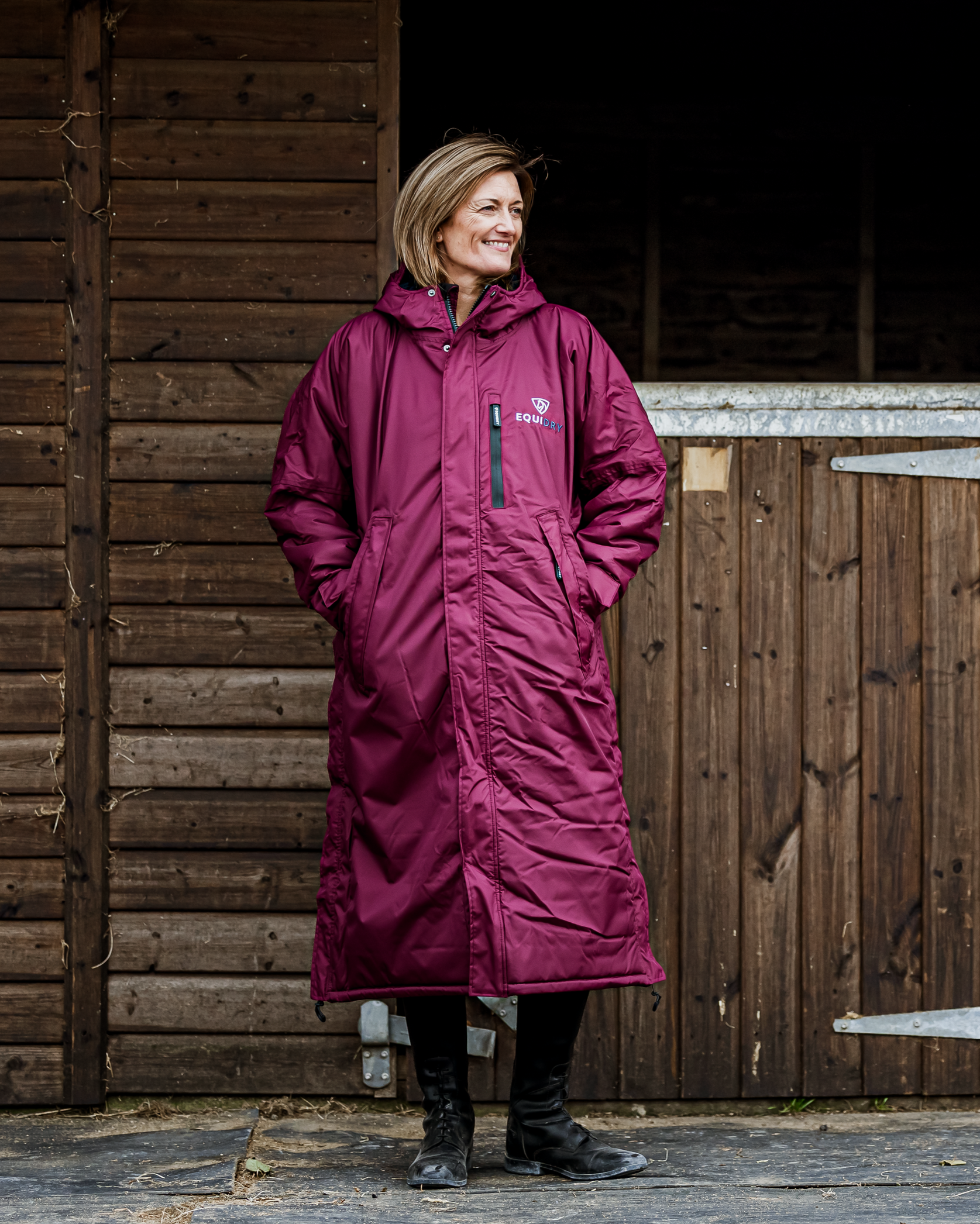 EQUIDRY Evolution Women's Plum Riding Coat - Waterproof Fleece Lined Equiflair