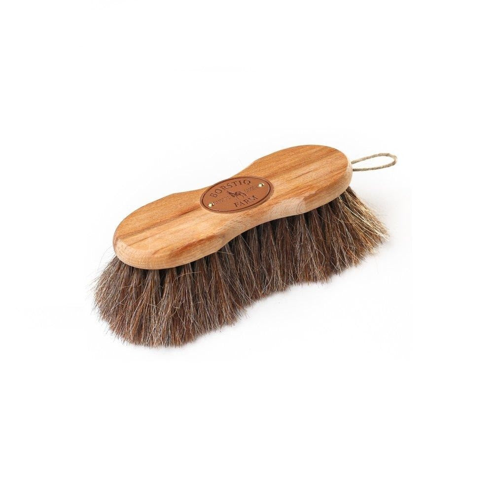 Borstiq Shaped Horse Finishing Brush - Soft Horse Hair Grooming Brush for Summer Coats and Show Ring