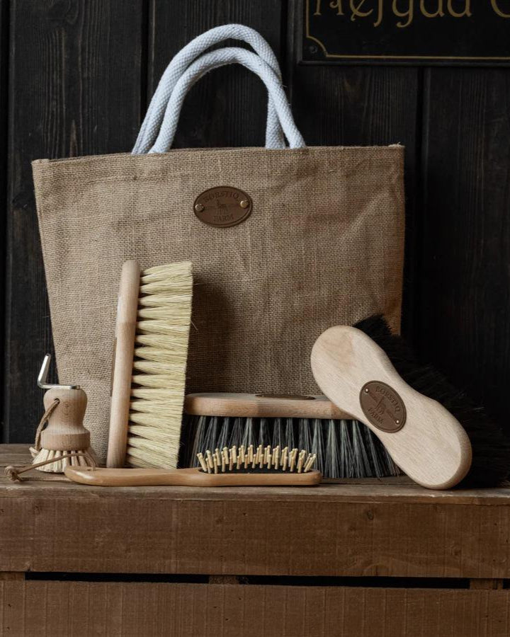 Borstiq Original Horse Grooming Kit: Brushes, Hoof Pick, & Bag from Equiflair - Quality Equestrian Supplies