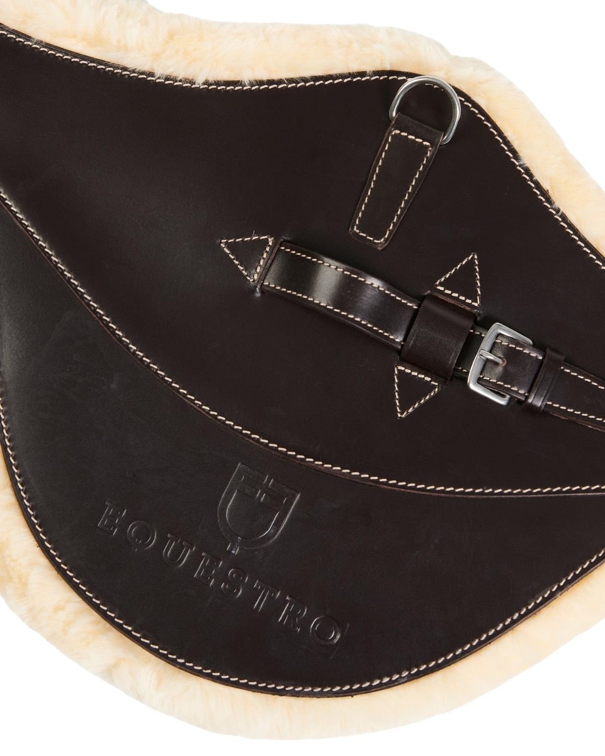 Equestro Jumping Girth With Belly Guard For English Saddle Dark Brown | Equiflair