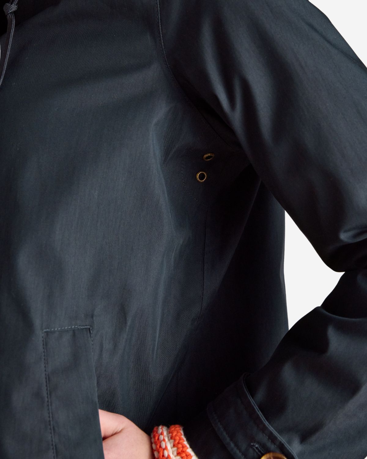 Joules Rainmore Navy Waterproof Raincoat: Button-Through, Hooded, Checked Lining - Stay Dry in Style!