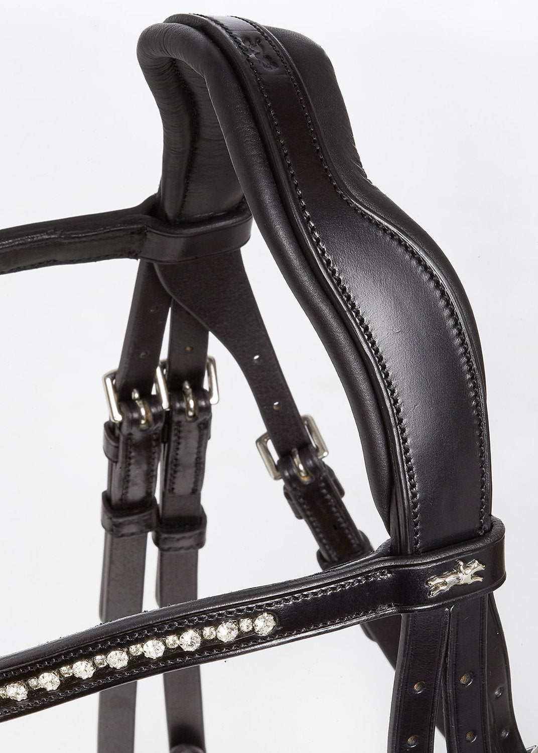 SCHOCKEMOHLE BRANTFORD Black/Silver Dressage Bridle: Anatomical, Crystal Browband, Comfortable Horse Tack. Shop Equiflair!