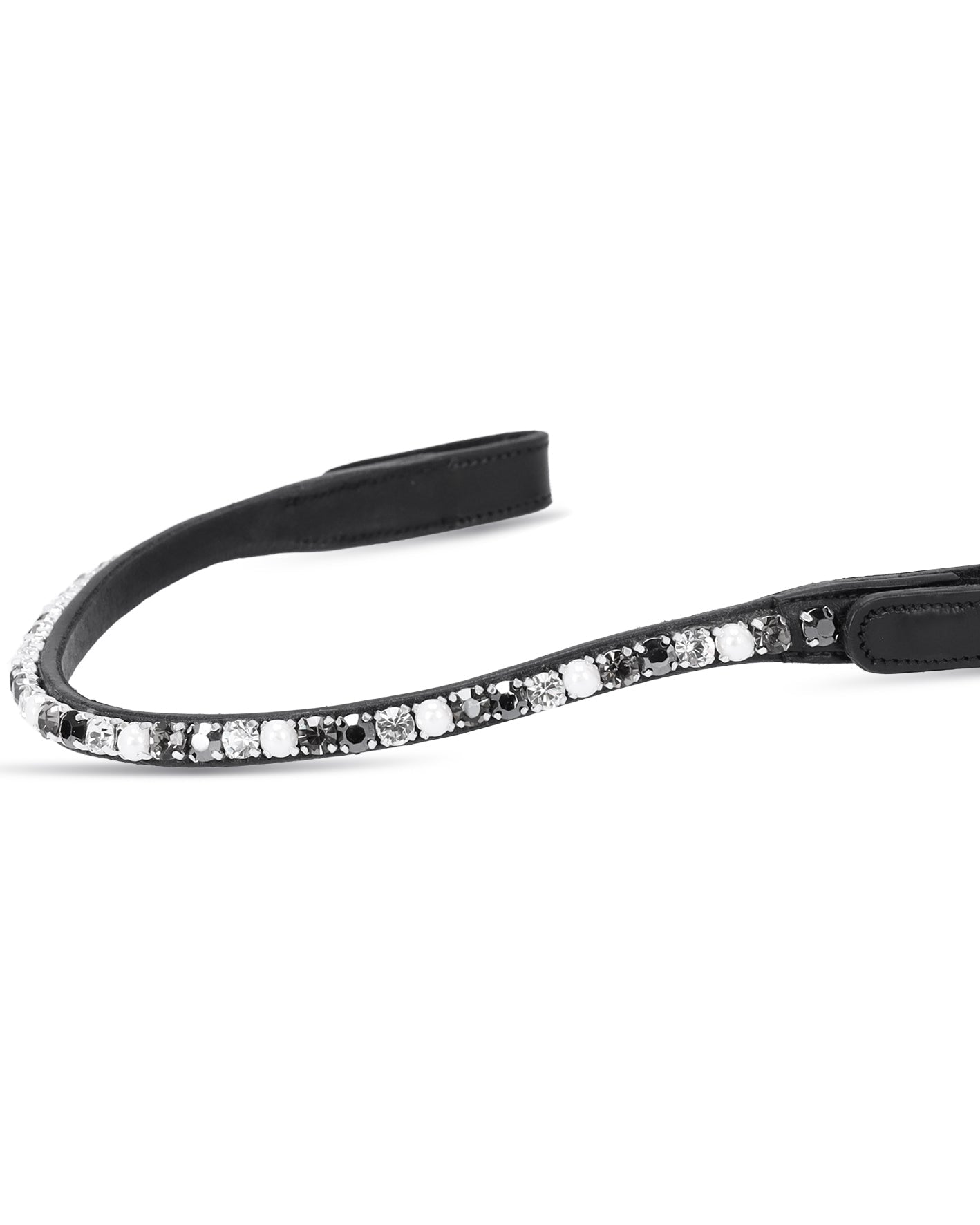 Schockemohle Browband Siena black/pearl shades - Horse Leatherwork VB