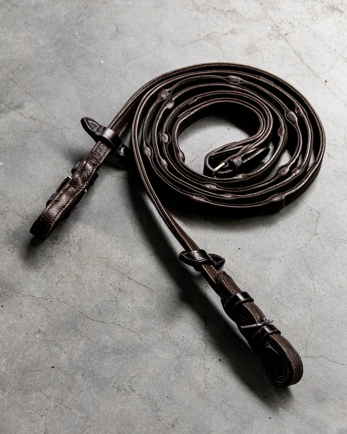 SCHOCKEMOHLE Reins Durasoft Grip Dark Brown Equestrian Leather Horse Riding Equipment