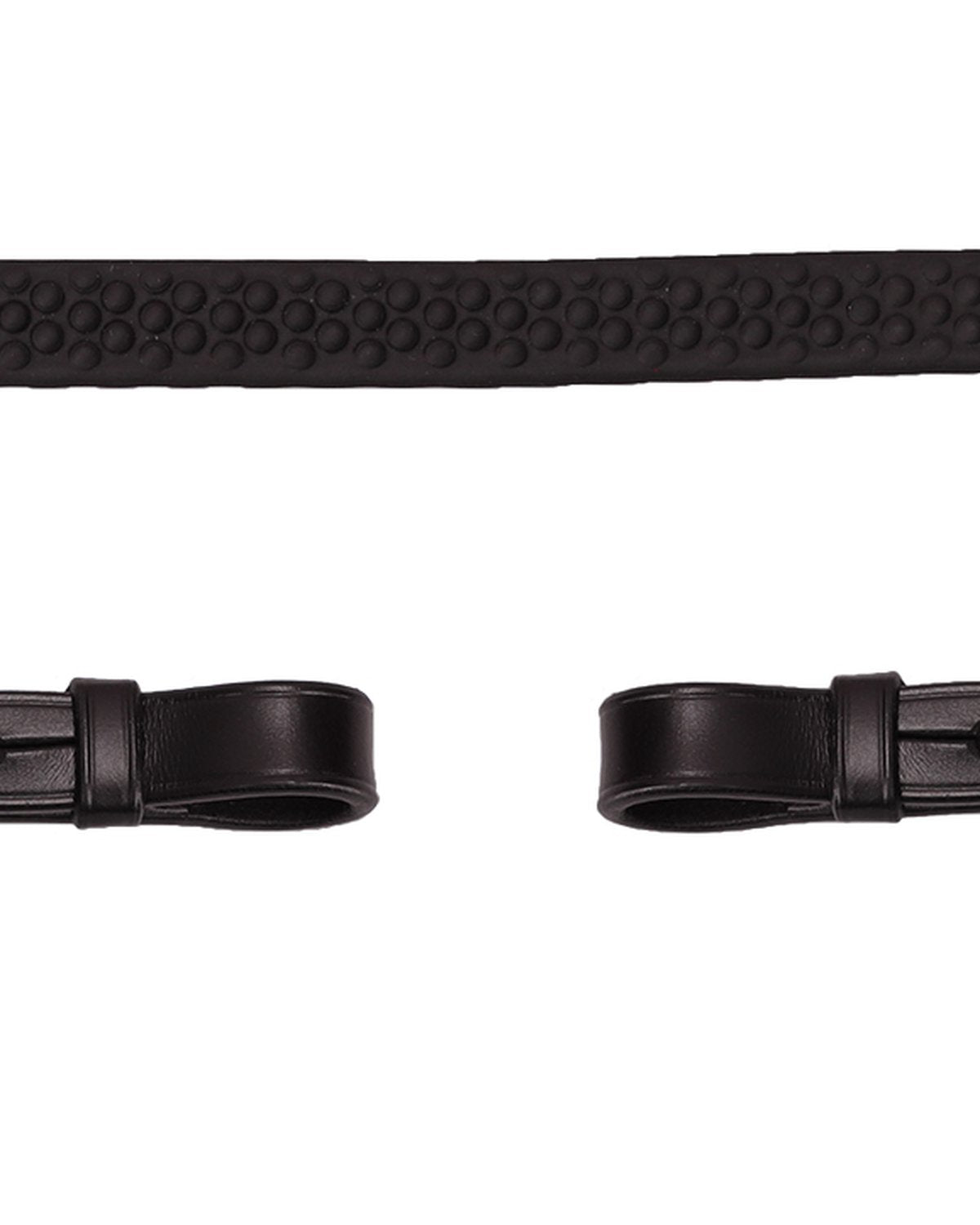 Schockemohle Rubber Reins with Soft Rubber Dots, Dark Brown/Silver - Horse Riding Equipment