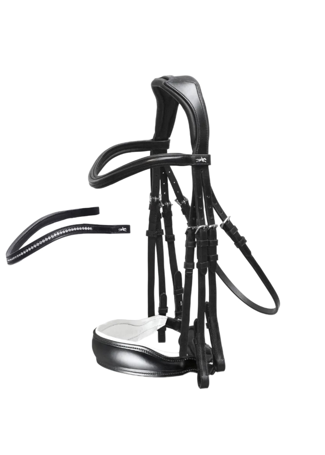 Schockemohle Double Bridle Milan black/white | Equiflair