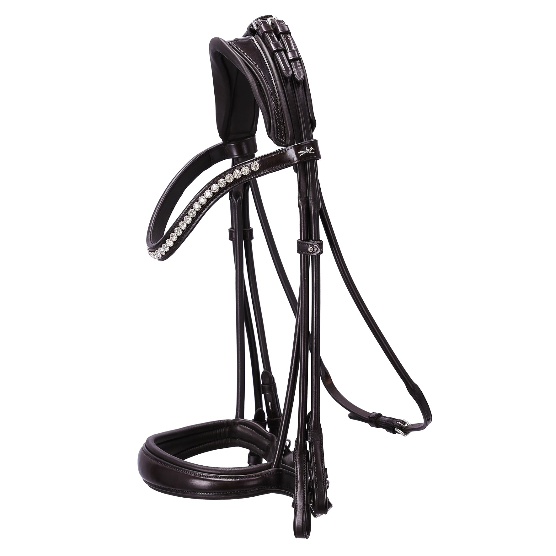 Schockemohle Kensington Espresso Double Bridle with Crystal Browband