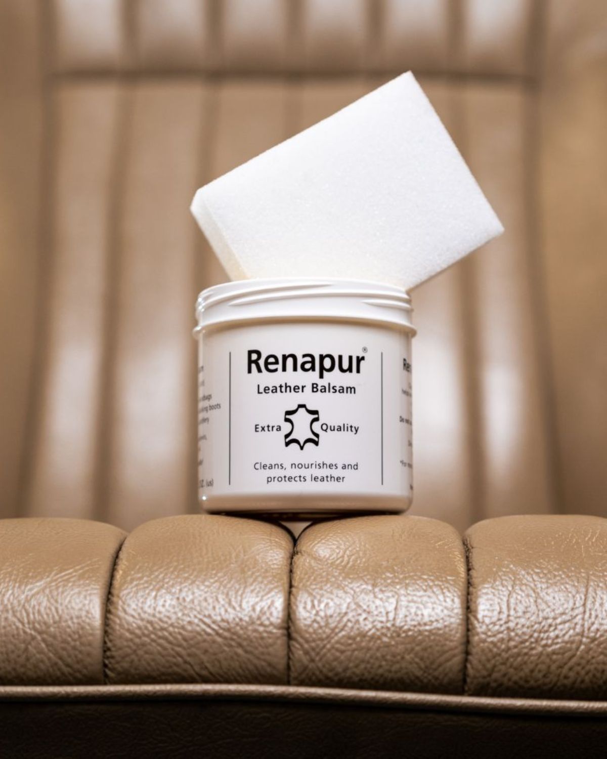 Renapur Leather Balsam: Premium Leather Cleaner, Conditioner & Protector for Furniture, Shoes, & Apparel
