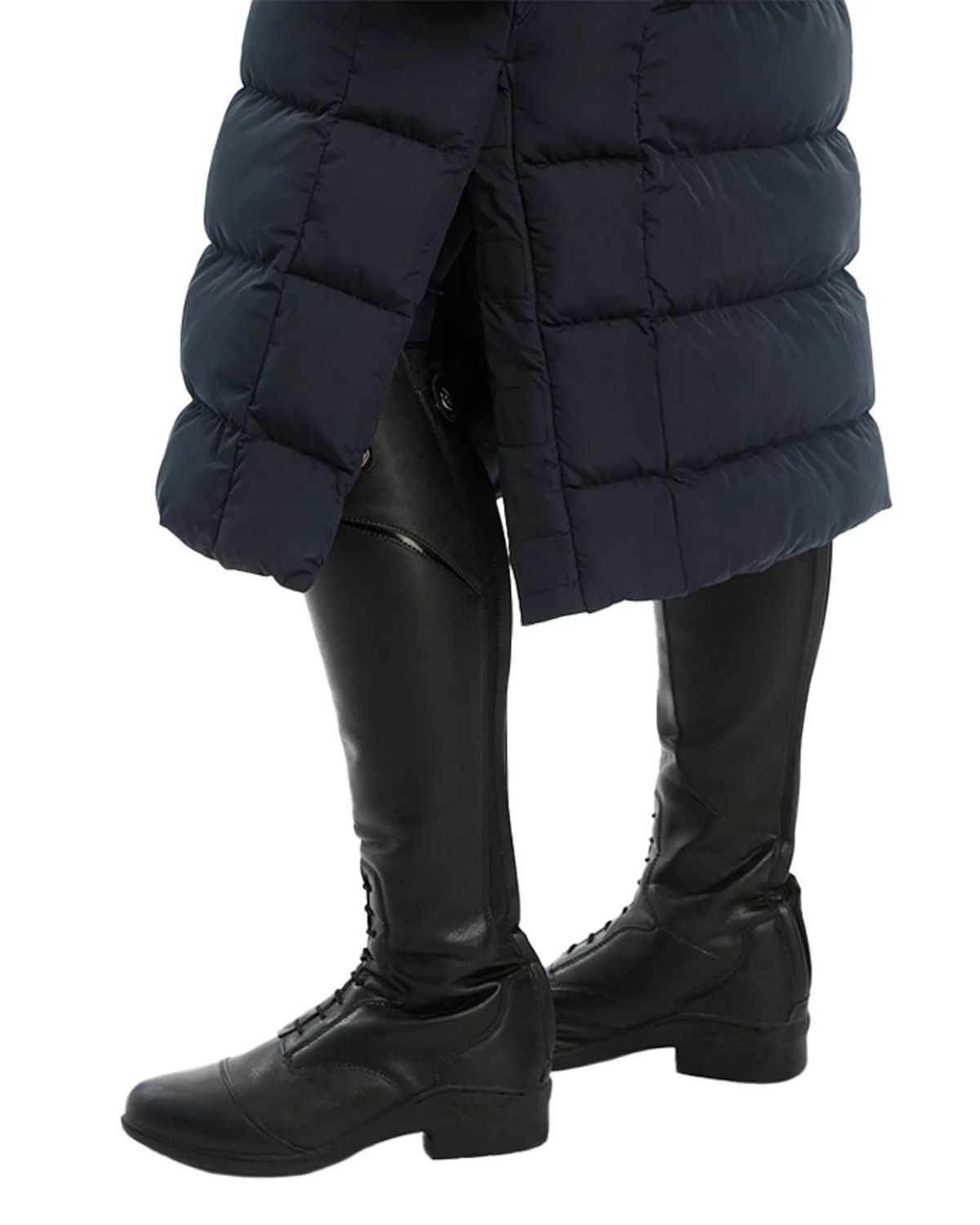 Navy Puffer Coat, Longline Jacket, Riding Boots, Equiflair, Warm Winter Fashion