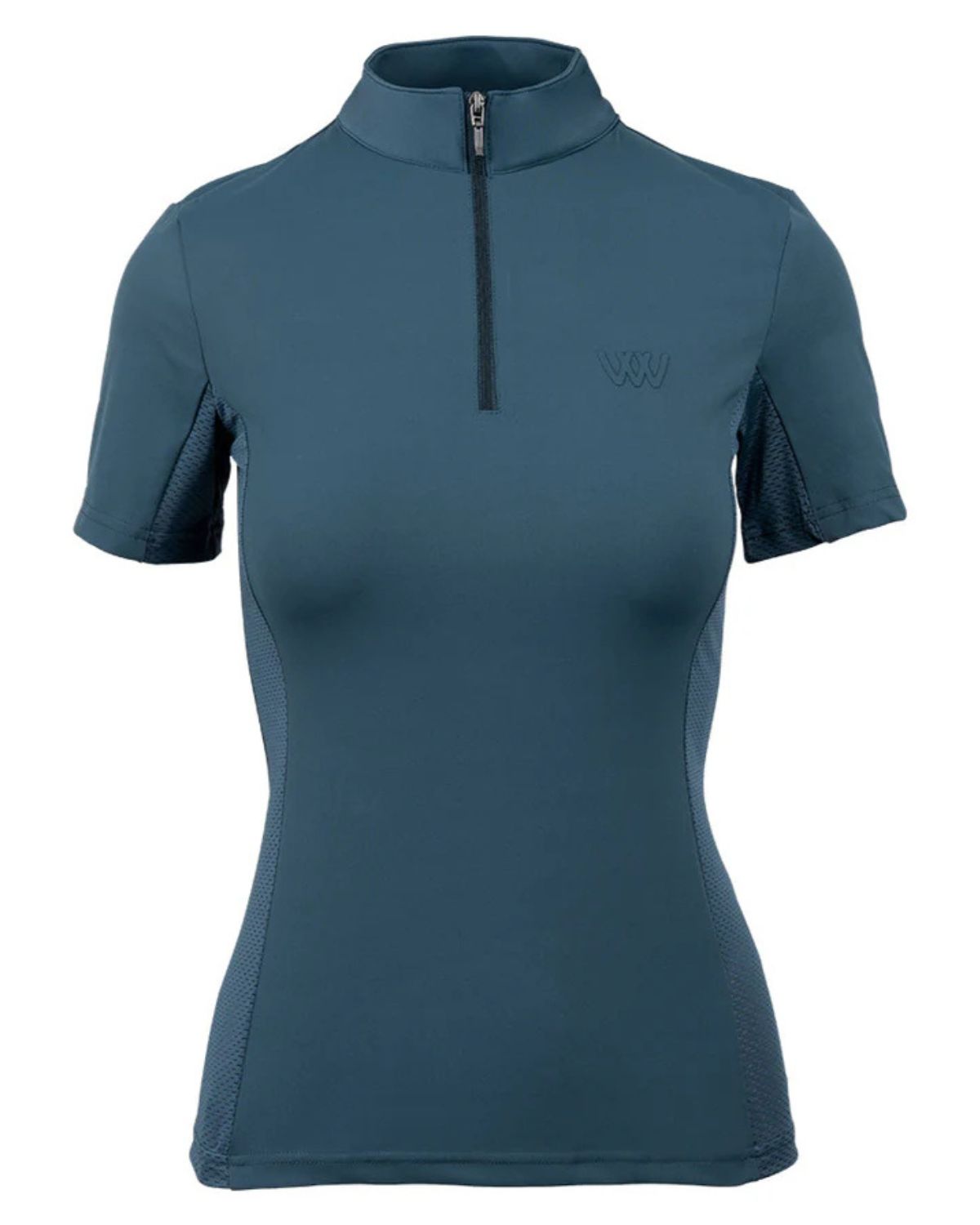 Woof Wear Short Sleeve Tech Riding Shirt Petrol Blue - Equestrian Top