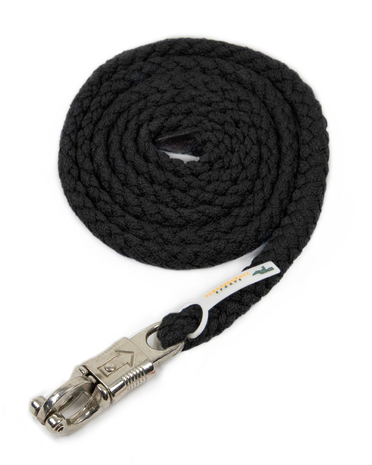 SCHOCKEMOHLE black lead rope with panic hook. Soft nylon horse lead rope.