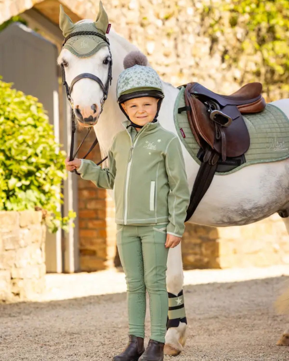 Girl & Pony in LeMieux Fern Equestrian Matching Outfit | Mini Rider
