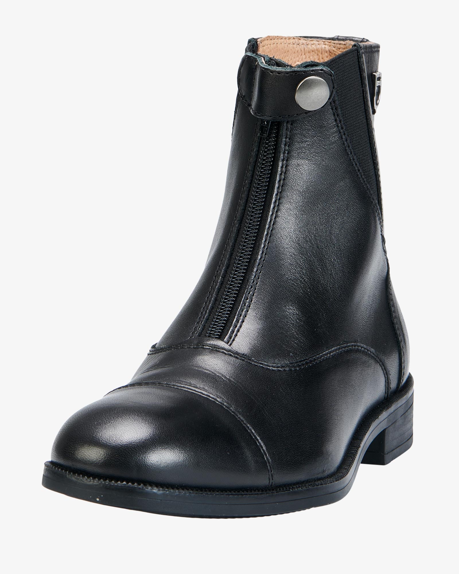 Equestro Unisex Ankle Boots With Front Zip Maximum Comfort Black