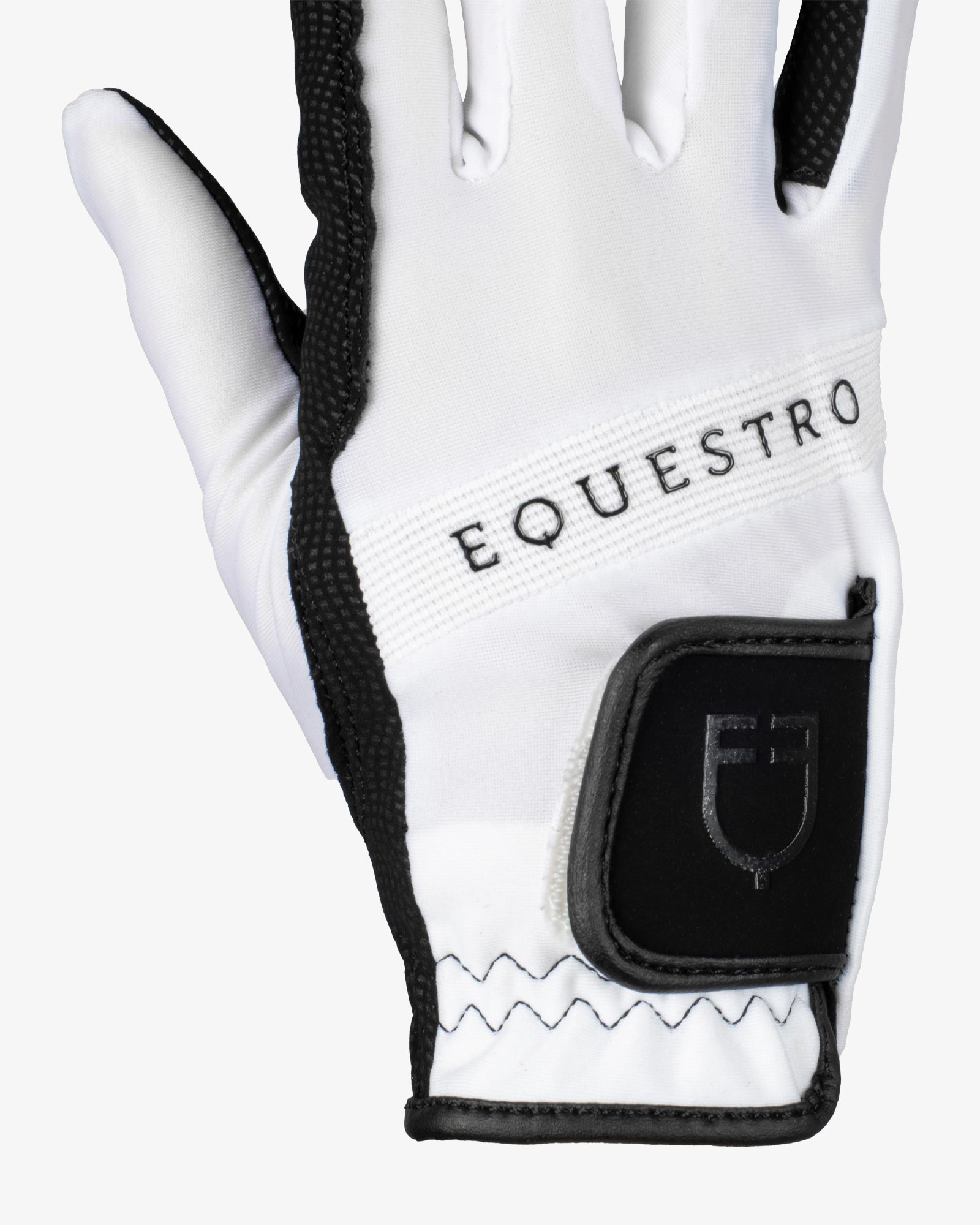 Equestro Gloves In Technical Fabric With Multicolor Logo White Black