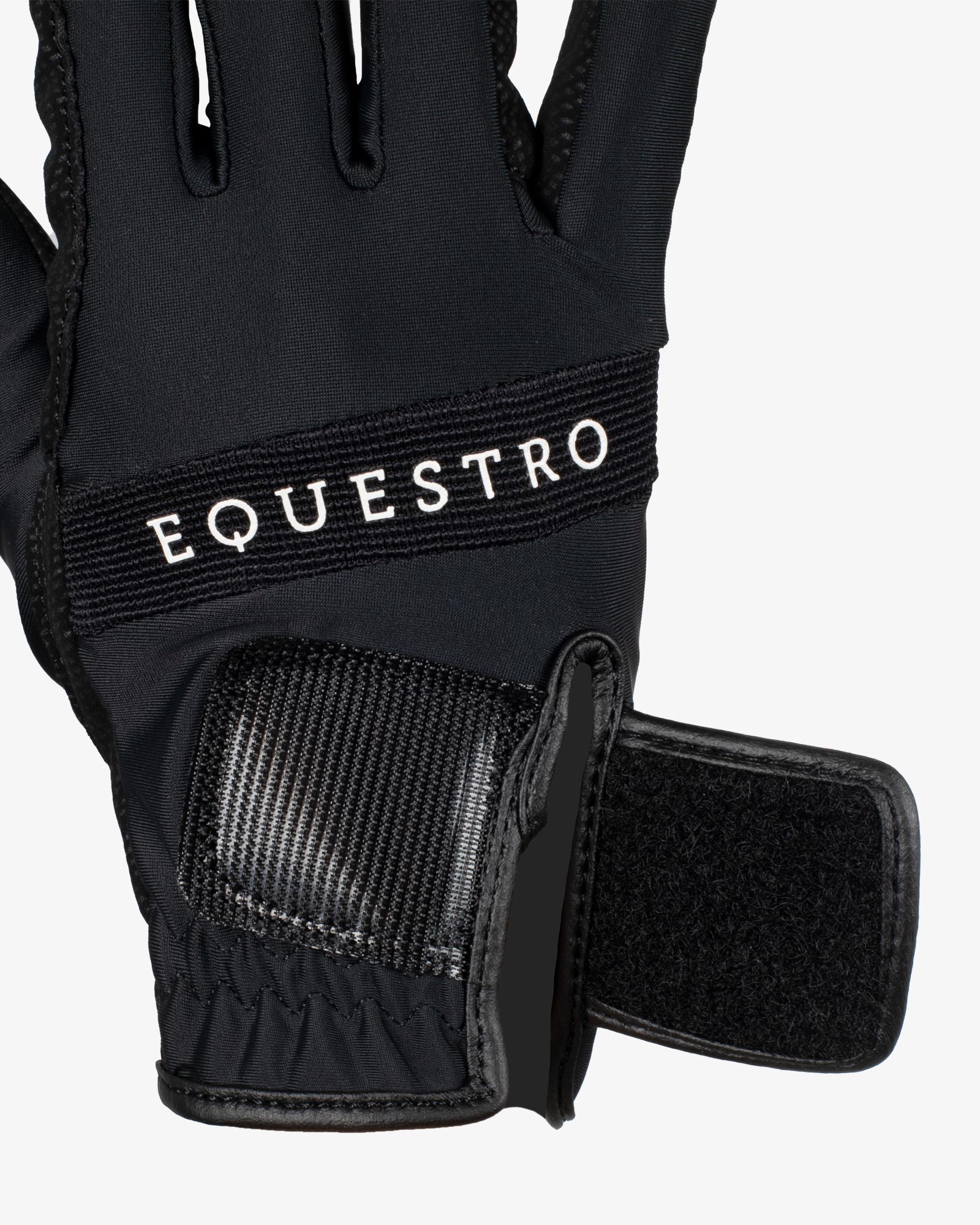 Equestro Gloves In Technical Fabric With Multicolor Logo Black White