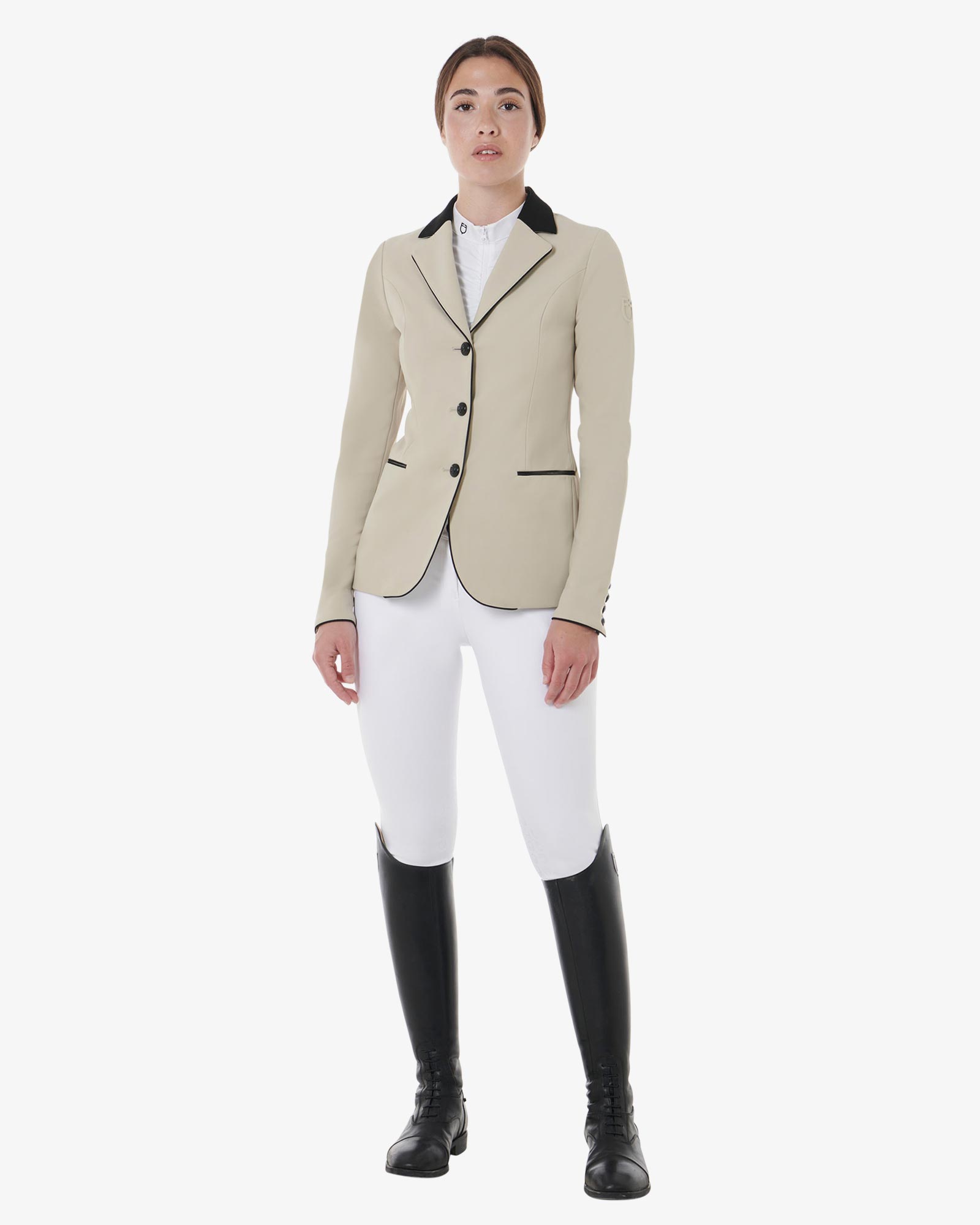 Equestro Women's Three Button Competition Jacket Oxford Tan