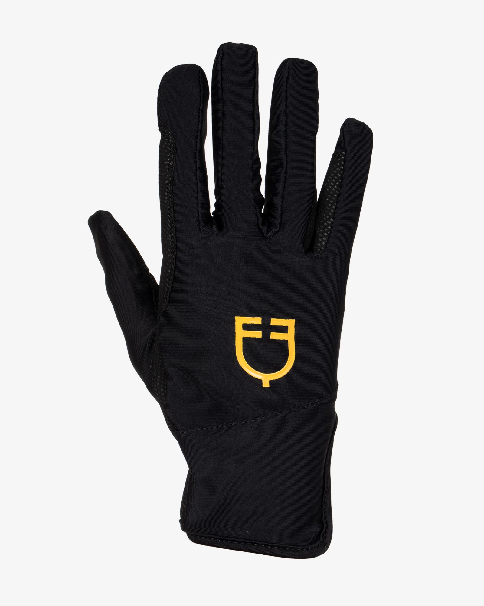 Equestro Women's Gloves In Special Elastane Fabric With Logo Black - Riding Gloves Clothing Gift XXS