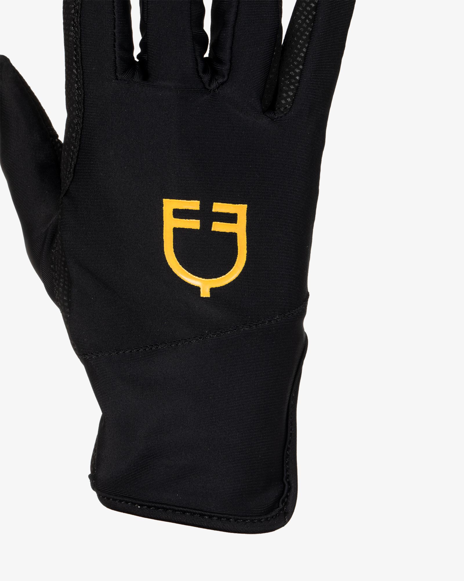 Equestro Women's Gloves In Special Elastane Fabric With Logo Black