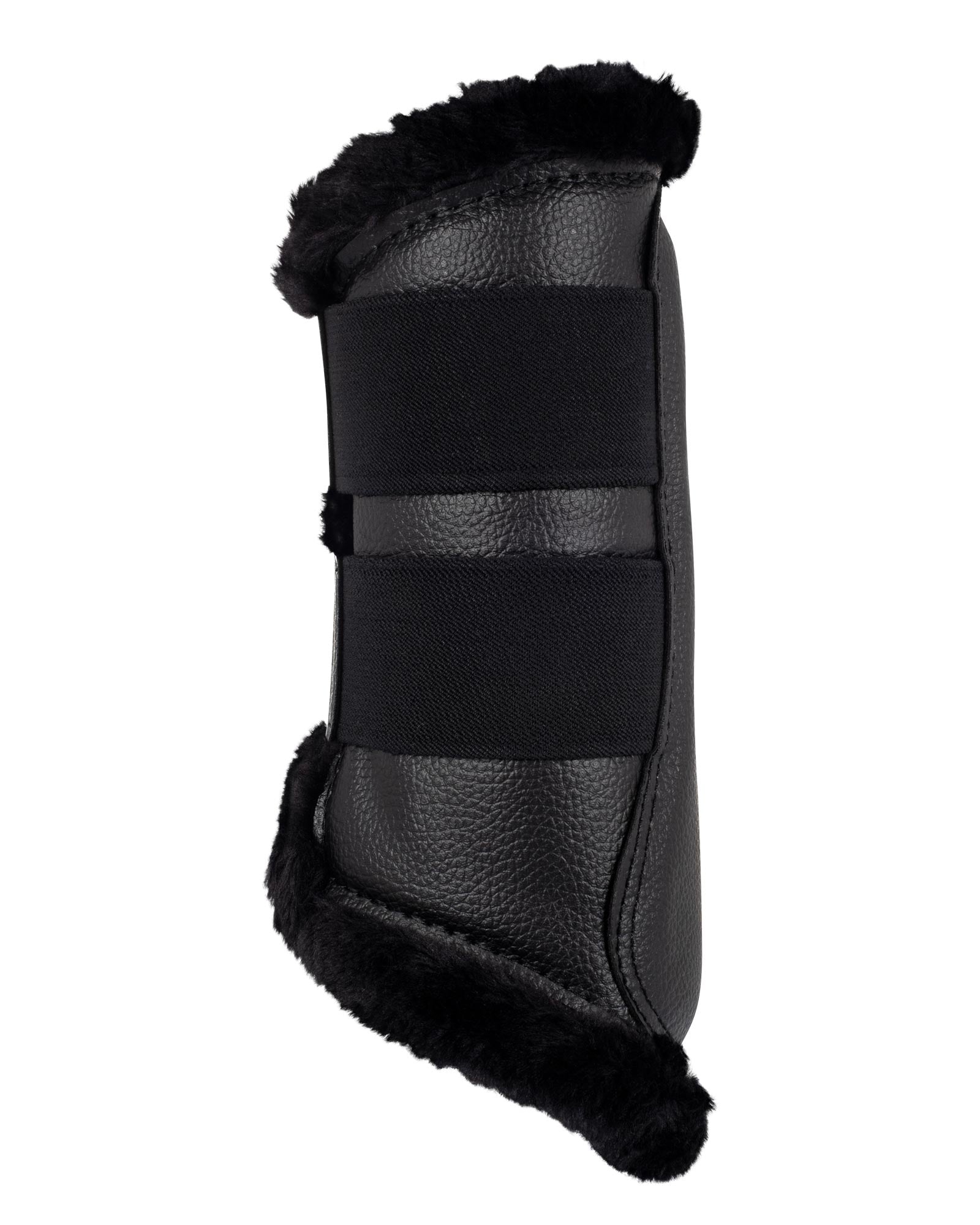 Acavallo Front Brushing Boots Eco-Leather & Faux Sheepskin Black