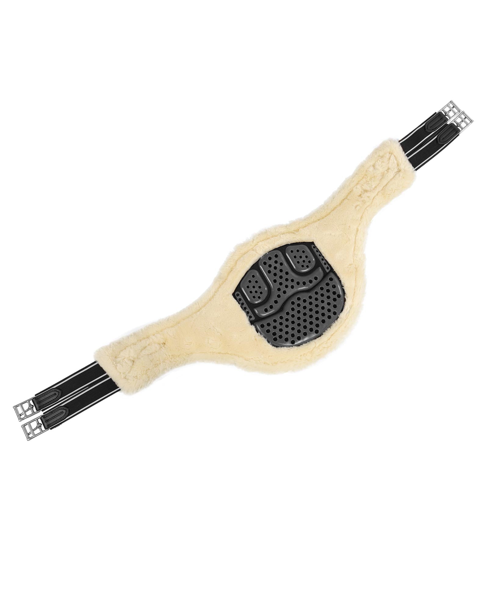 Acavallo Jumping Stud Guard Girth Classic Gel Pvc Detachable Faux Sheepskin Black