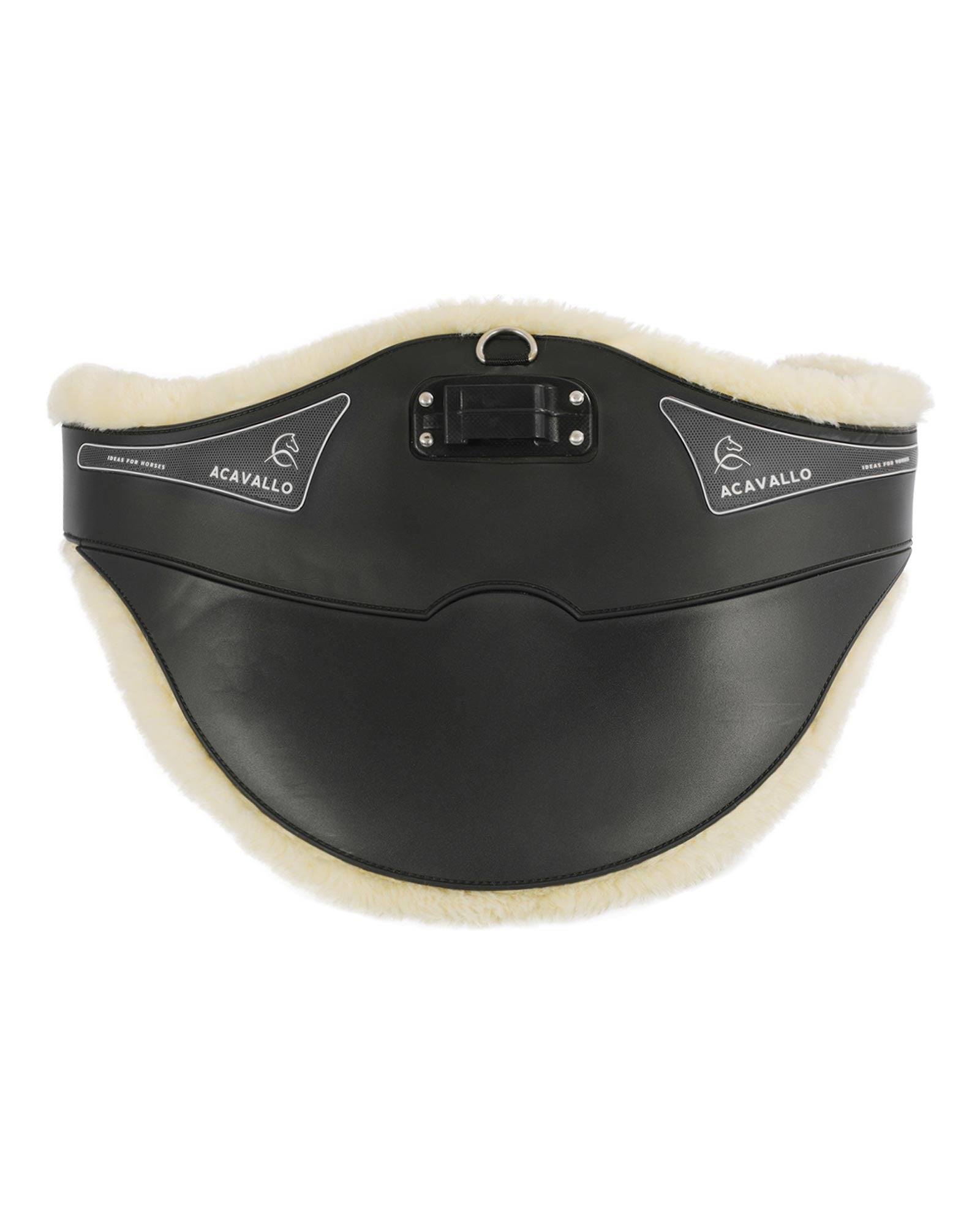Acavallo Jumping Stud Guard Girth Classic Gel Pvc Detachable Faux Sheepskin Black