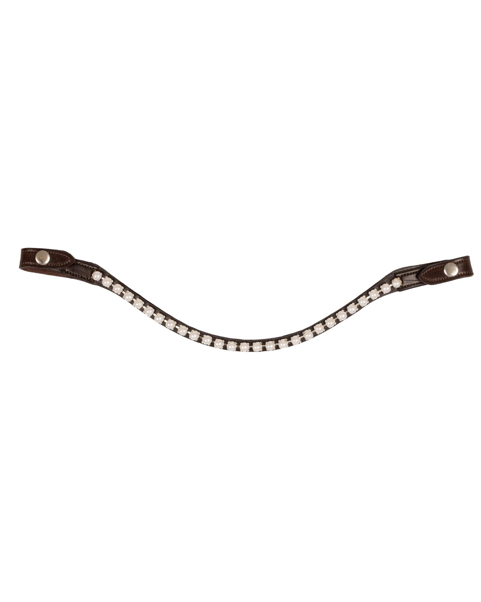 Acavallo Browband Calfskin & Pearls Dark Brown