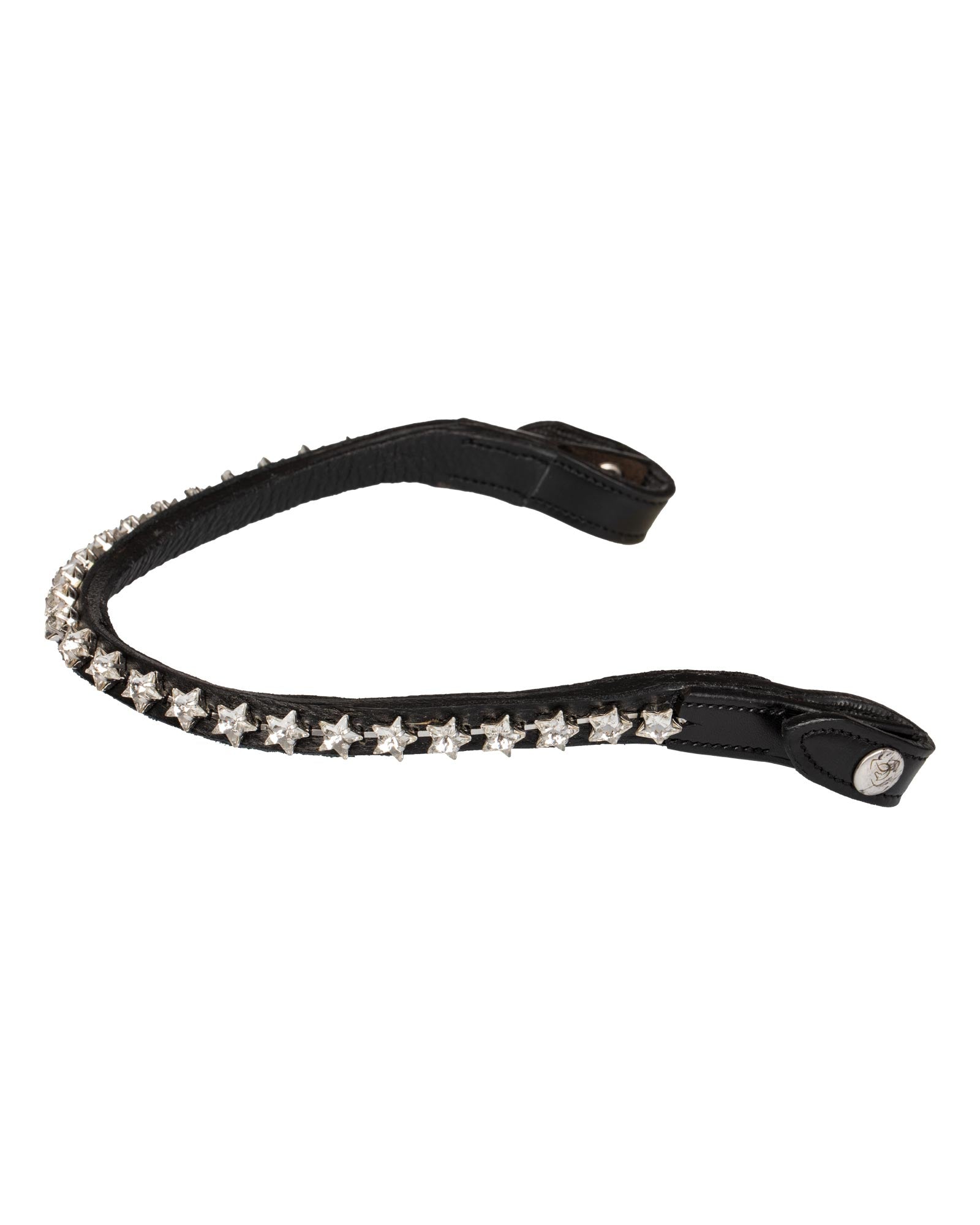 Acavallo Browband Calfskin & Starry Crystals Black