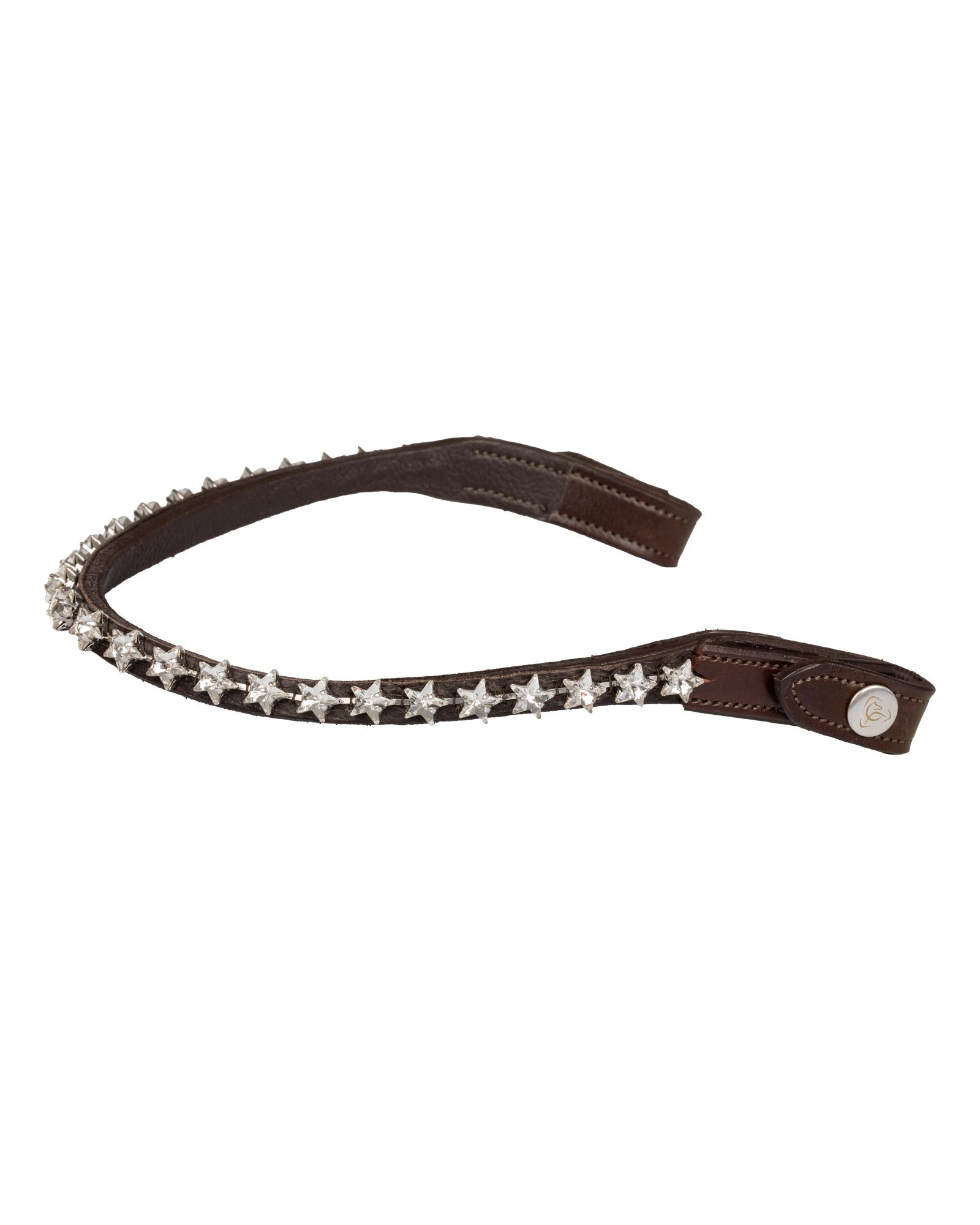 Acavallo Browband Calfskin & Starry Crystals Dark Brown