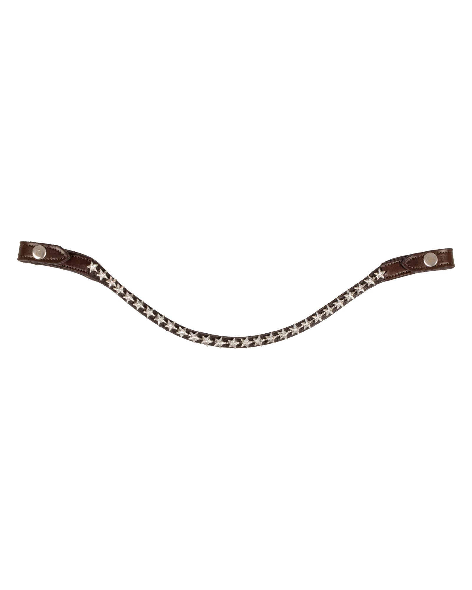 Acavallo Browband Calfskin & Starry Crystals Dark Brown