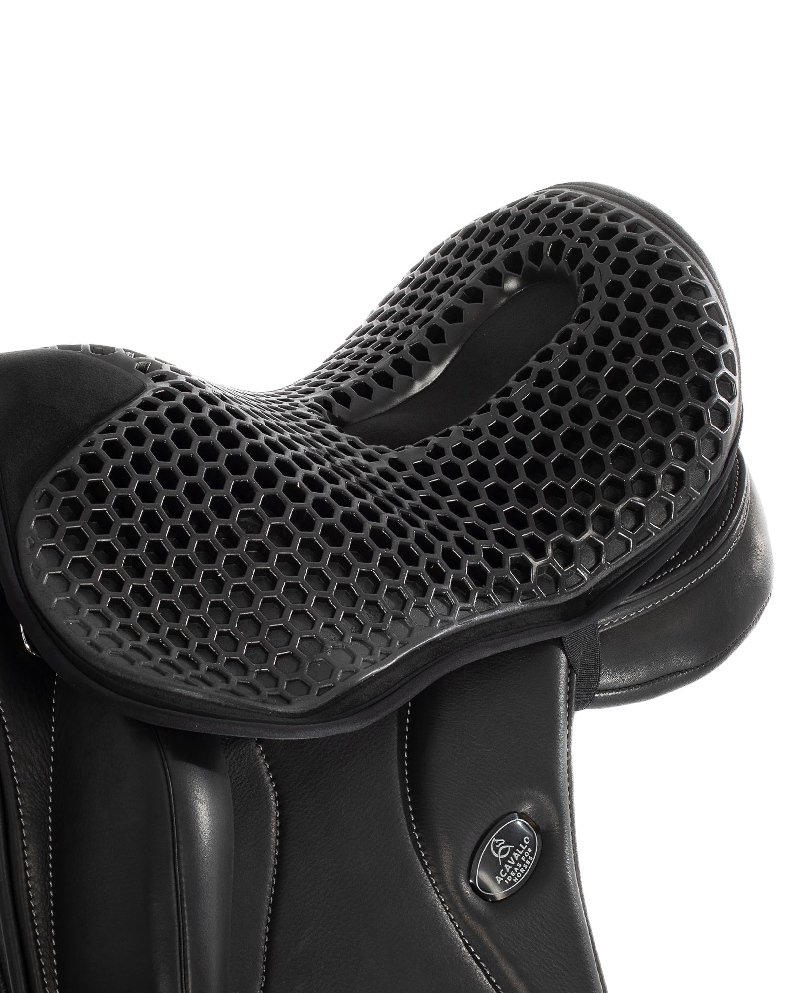 Acavallo Ortho-Coccyx Seat Saver Dressage Hexagonal Gel-Out Dri-Lex 20mm Black