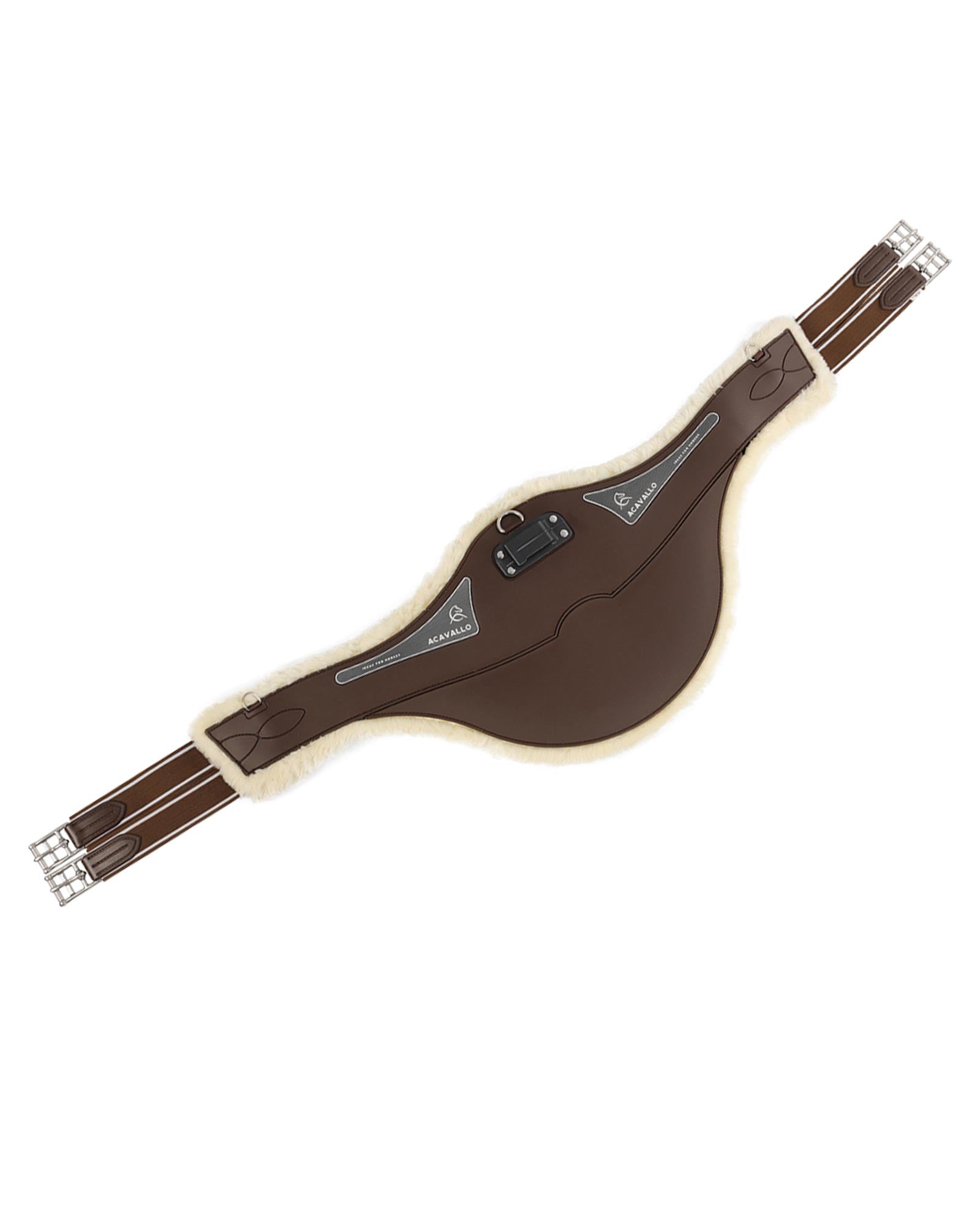 Acavallo Jumping Stud Guard Girth Classic Gel Pvc Detachable Faux Sheepskin Dark Brown