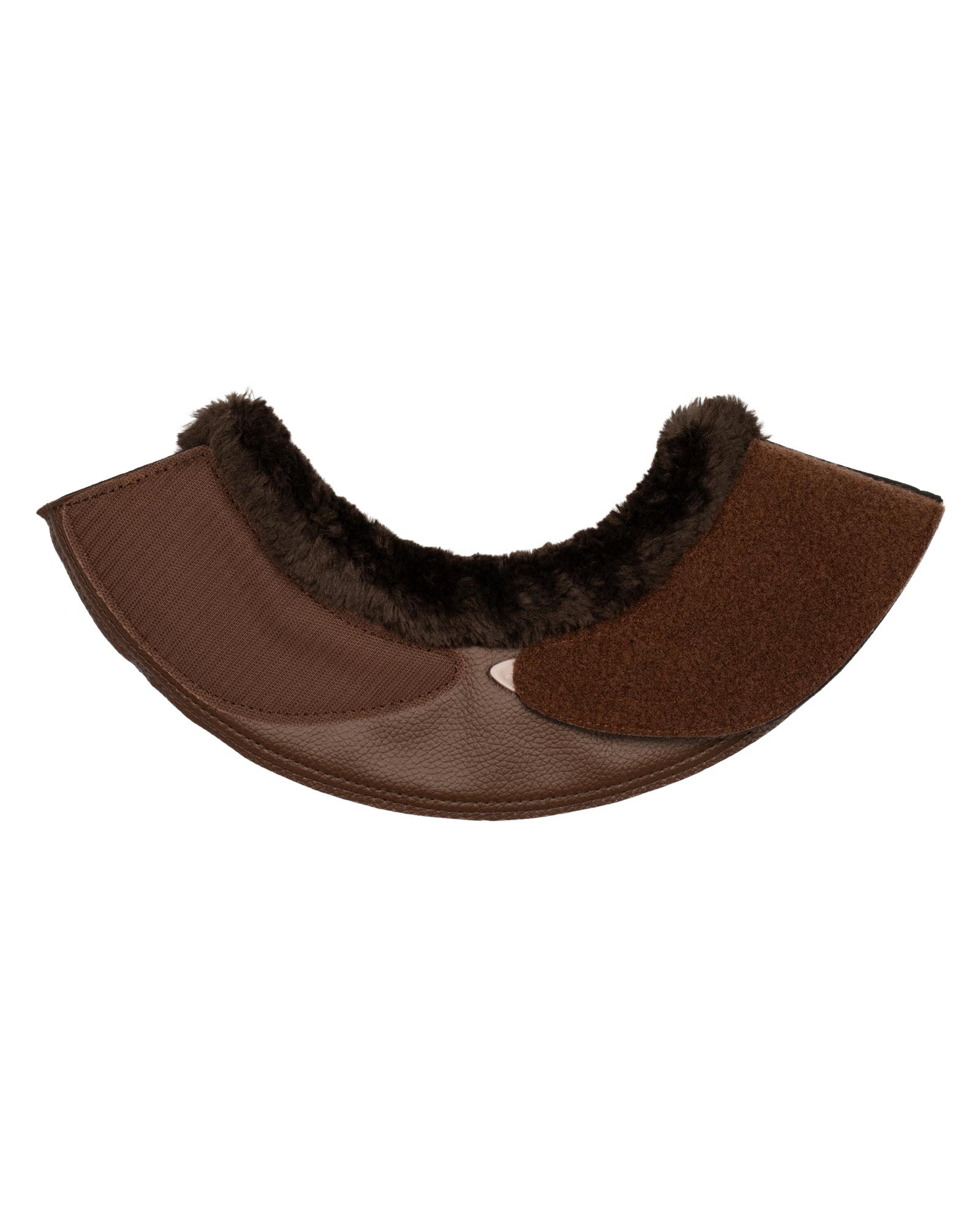 Acavallo Bell Boots Faux Sheepskin & Hook-And-Loop Closure Dark Brown