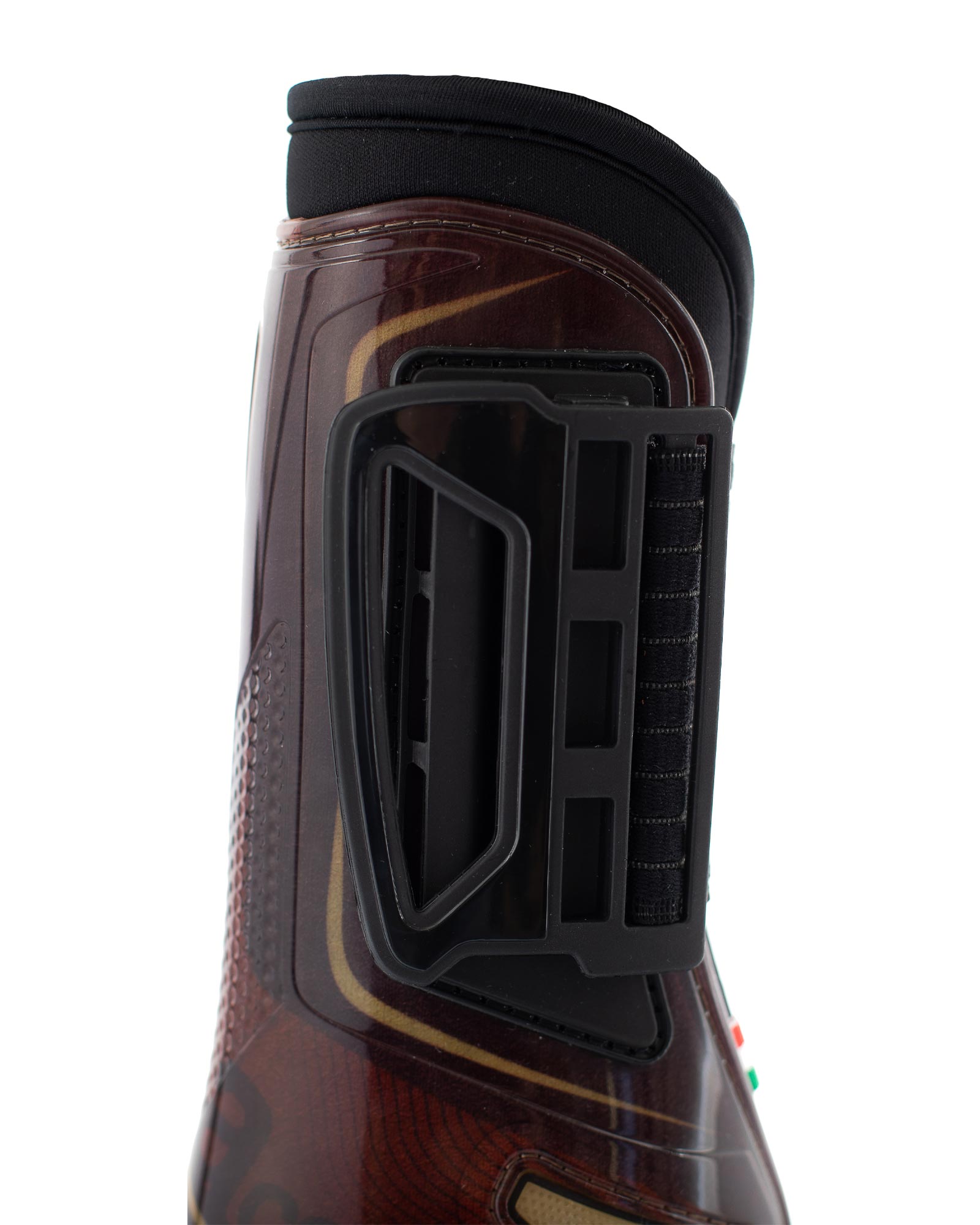 Acavallo Opera Gel Tendon Boots E-Click Fastening Brown/Titanium Gold