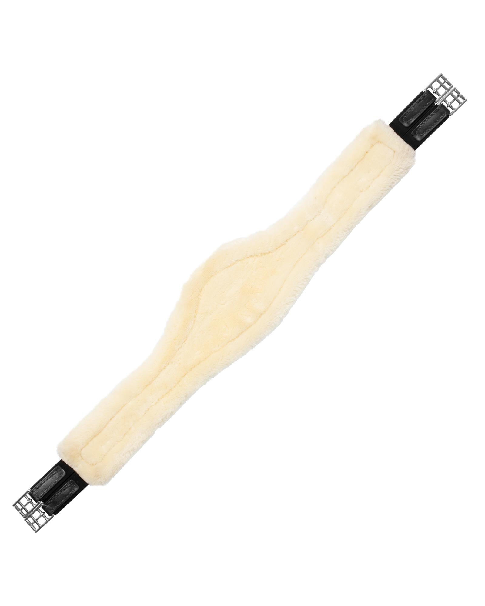 Acavallo Jumping Girth Leather & Removable Faux Sheepskin Black